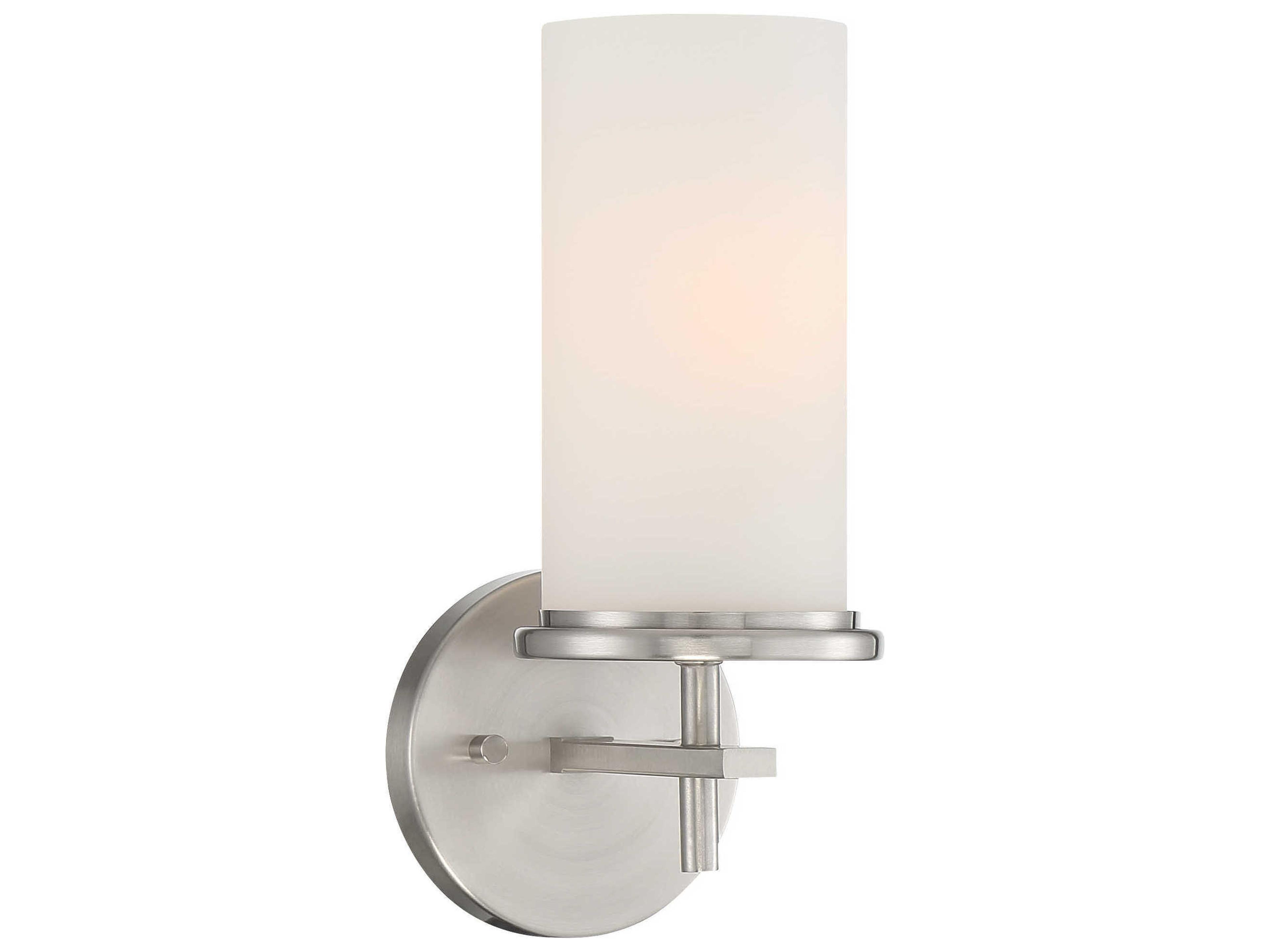 Haisley 1-Light Brushed Nickel Glass Wall Sconce