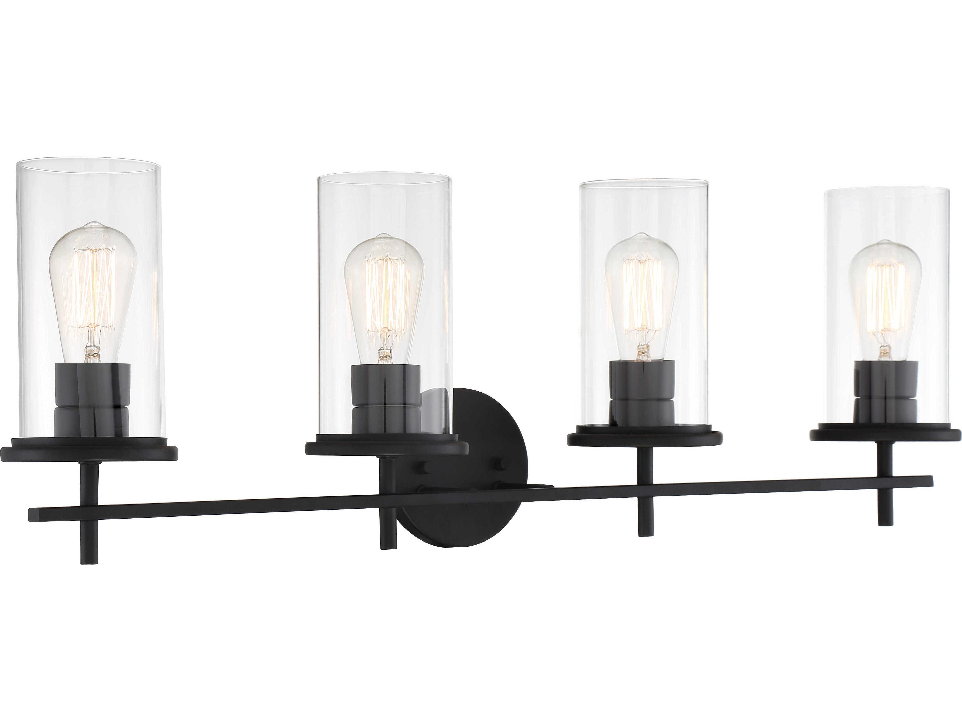 Haisley 4-Light Coal Black Glass Vanity Light