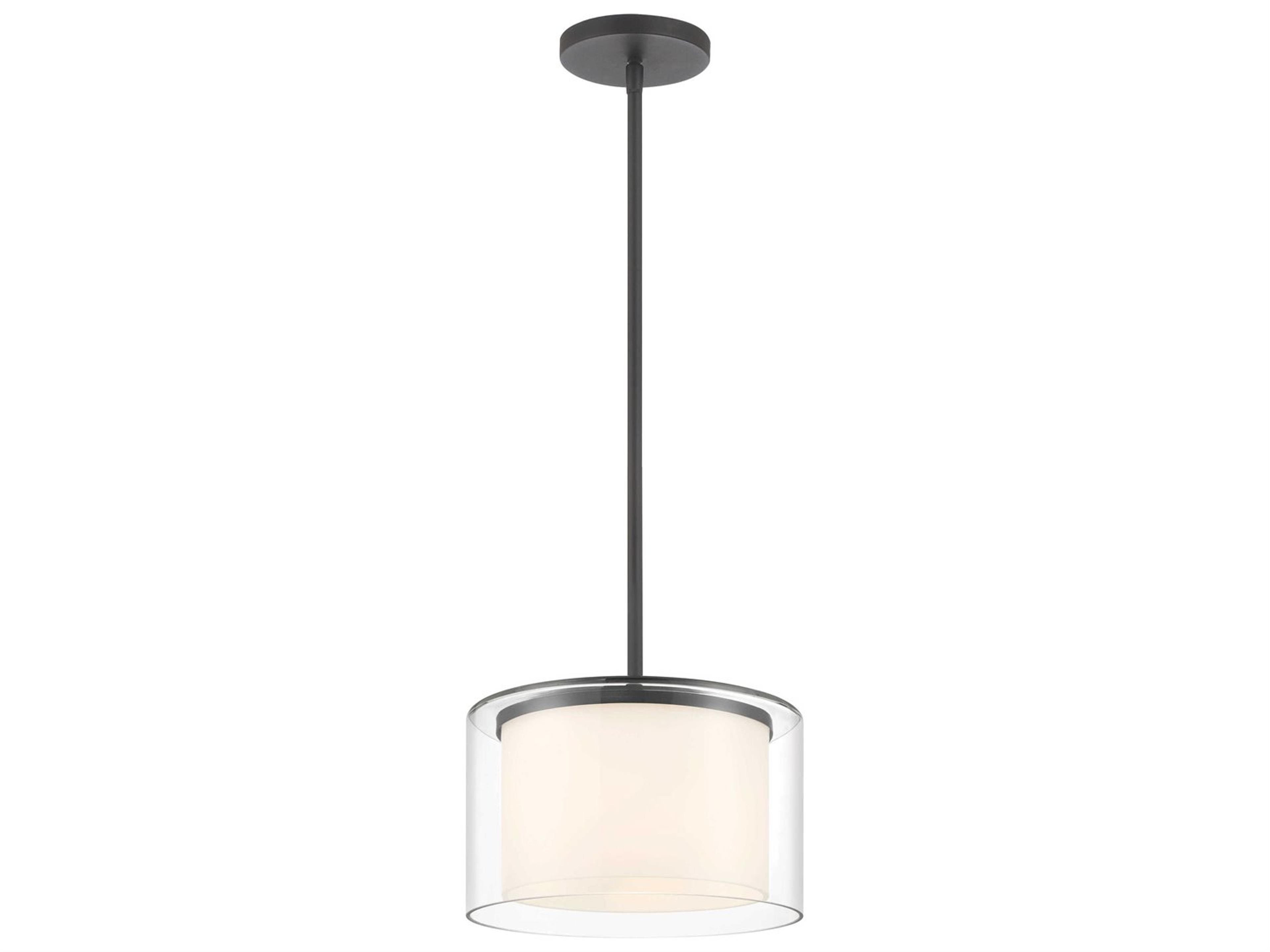 Minka Lavery Overland Park 1-Light Coal Black Glass Mini Pendant