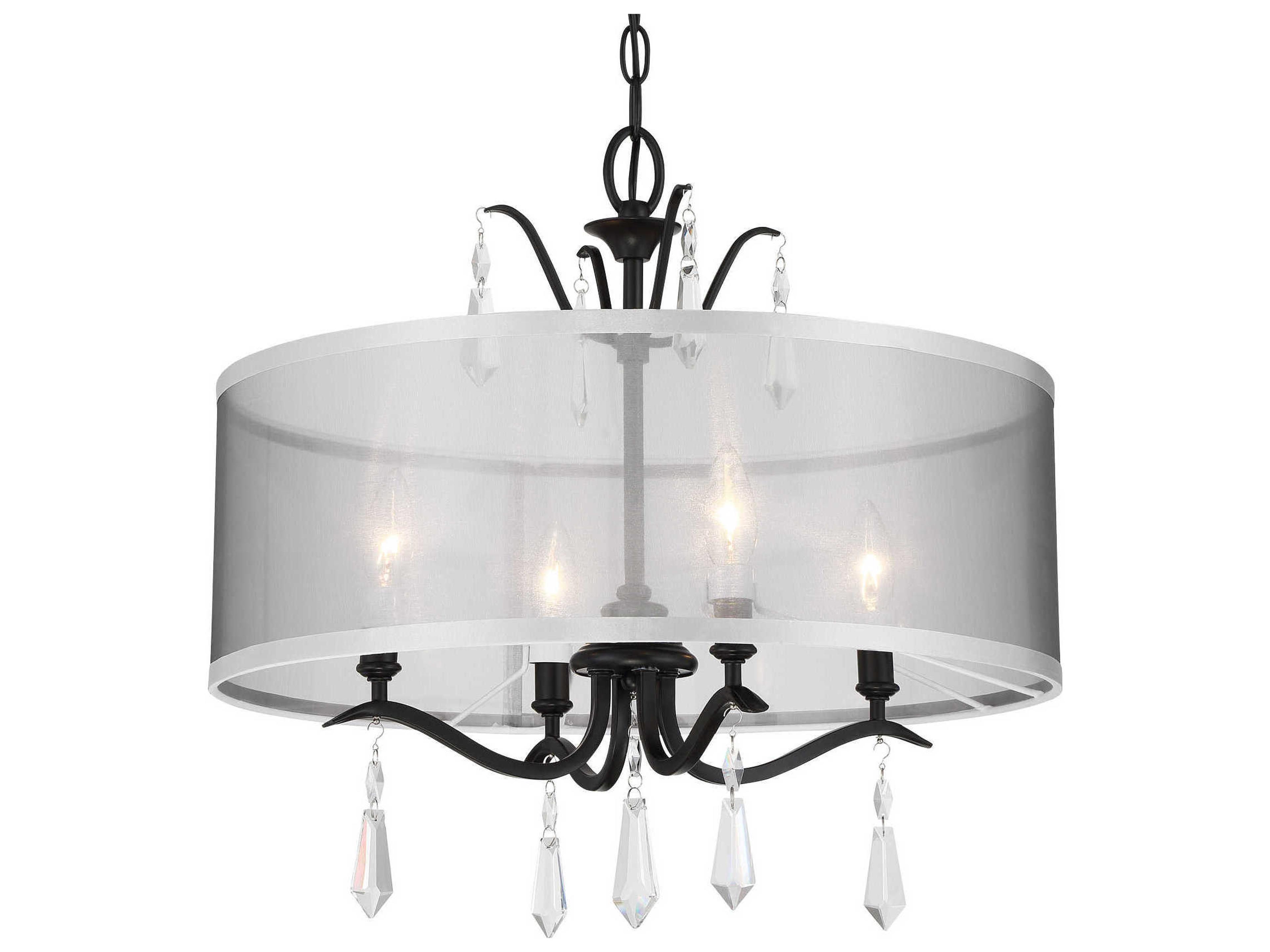Laurel Estate 4-Light Coal Black Crystal Chandelier