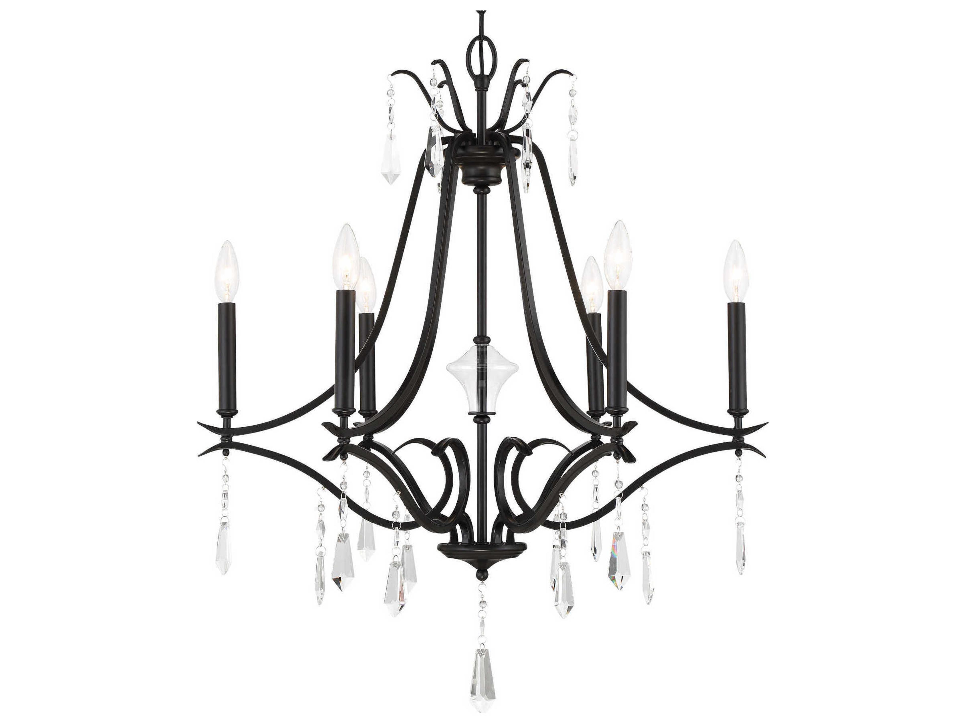 Laurel Estate 6-Light Coal Black Crystal Chandelier