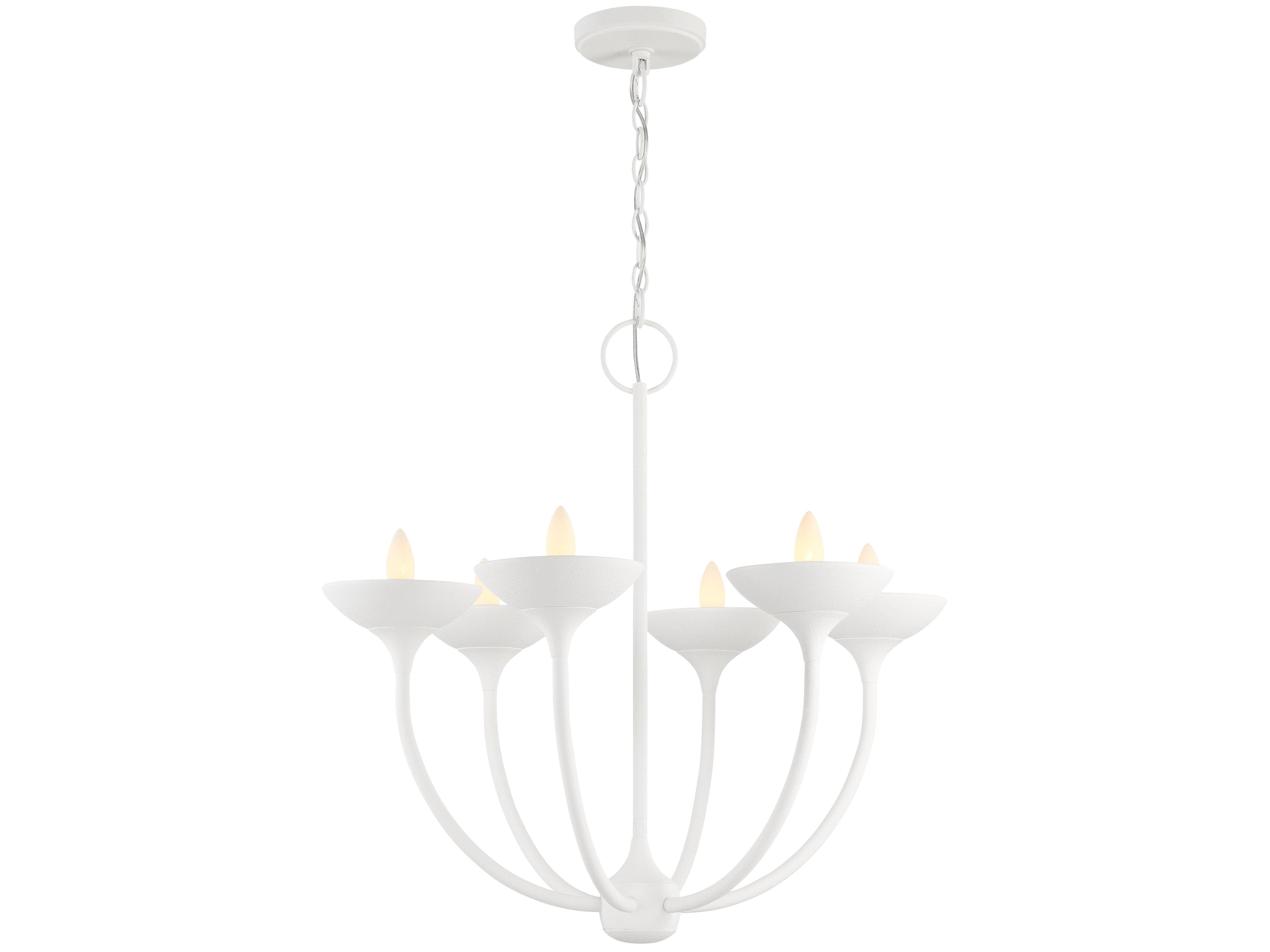 Ryton 6-Light Plaster White Candelabra Chandelier