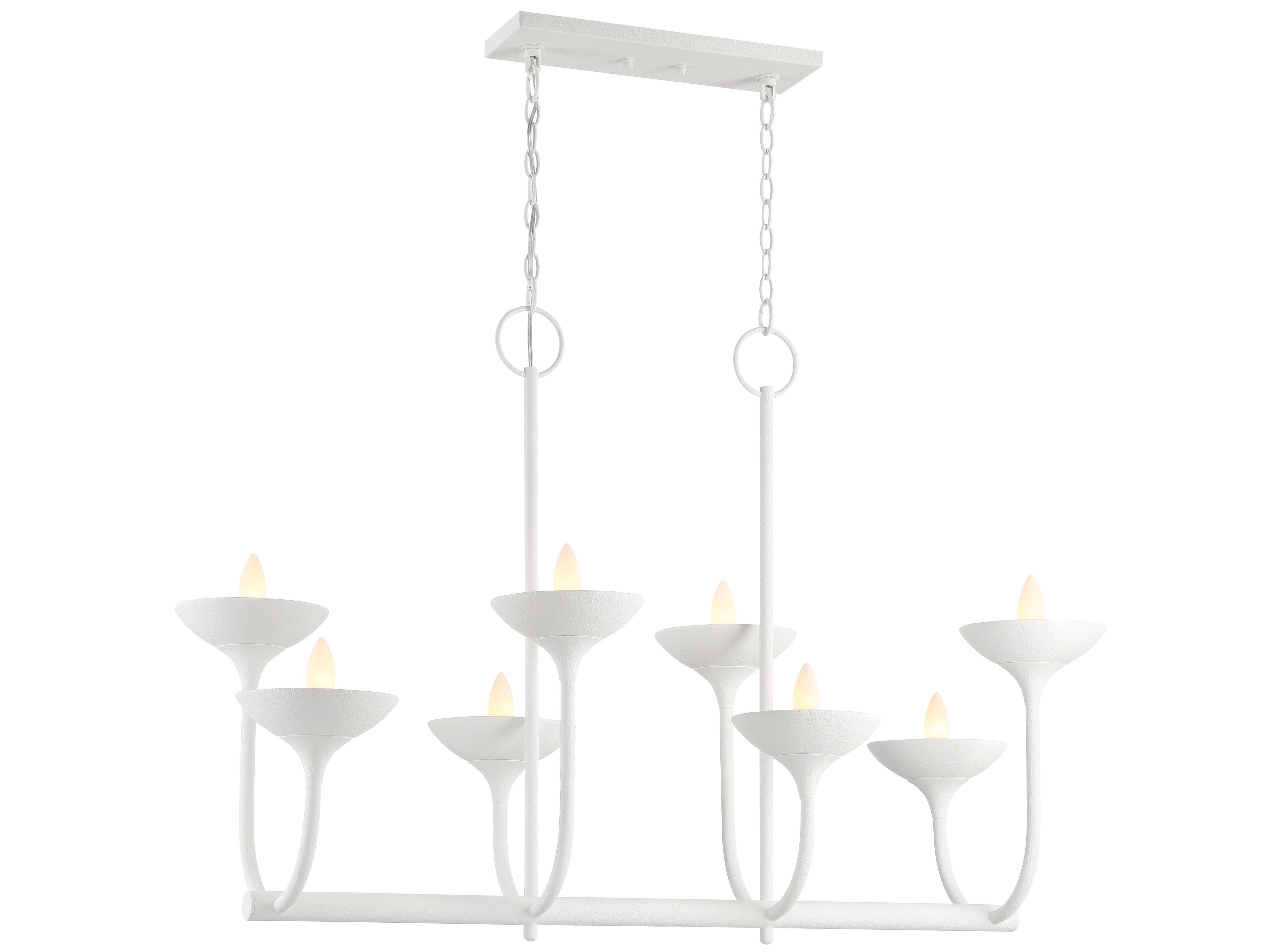 Ryton 8-Light Plaster White Linear Island Pendant