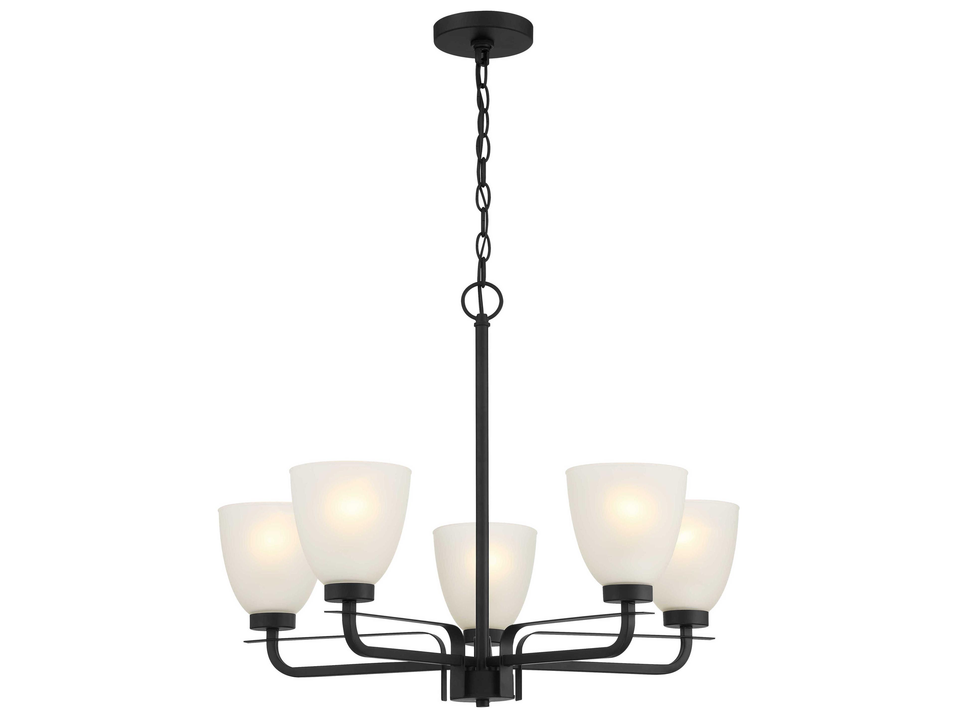 Kaitlen 5-Light Coal Black Glass Bell Chandelier
