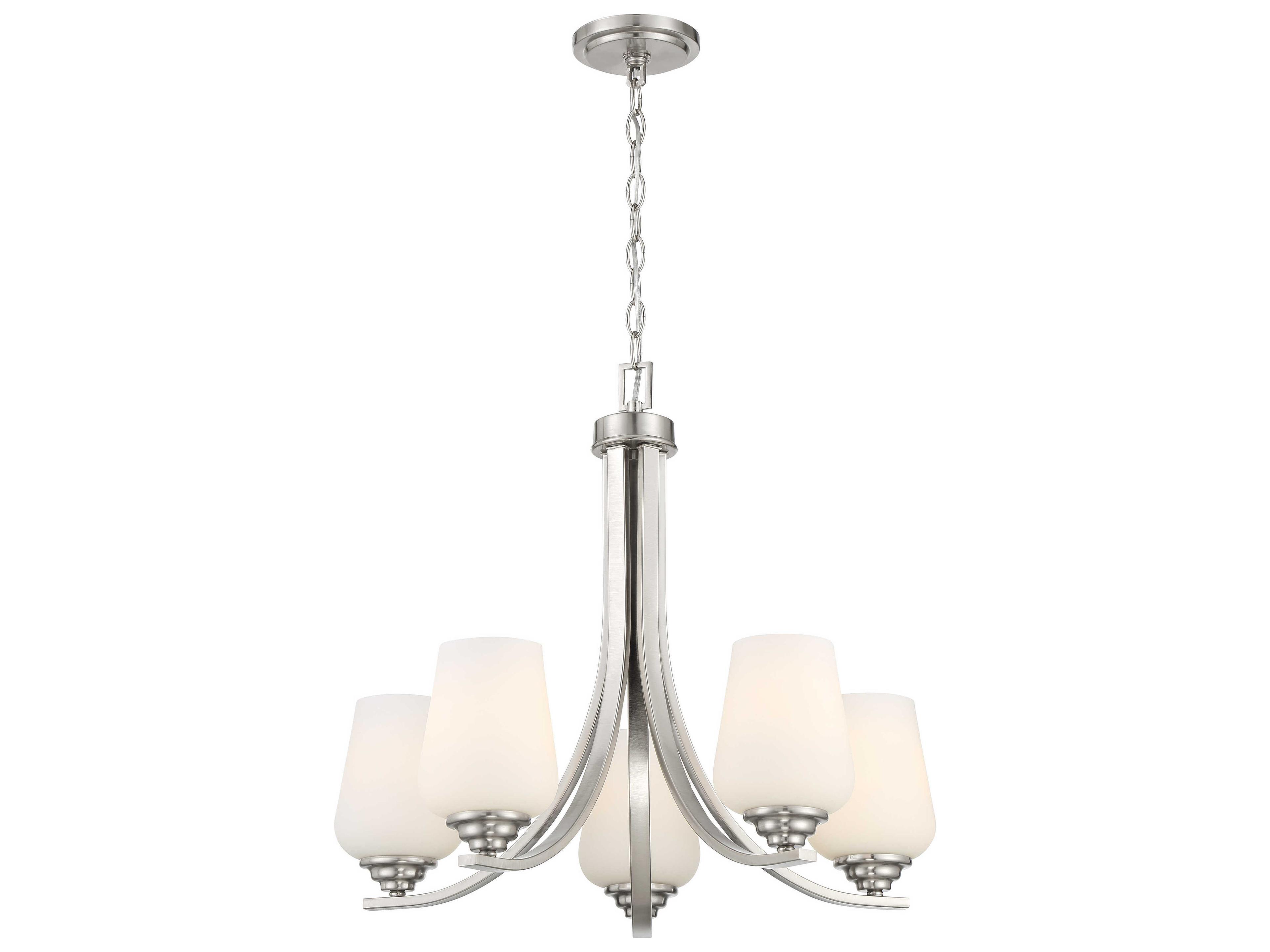Shyloh 5-Light Brushed Nickel Glass Bell Chandelier