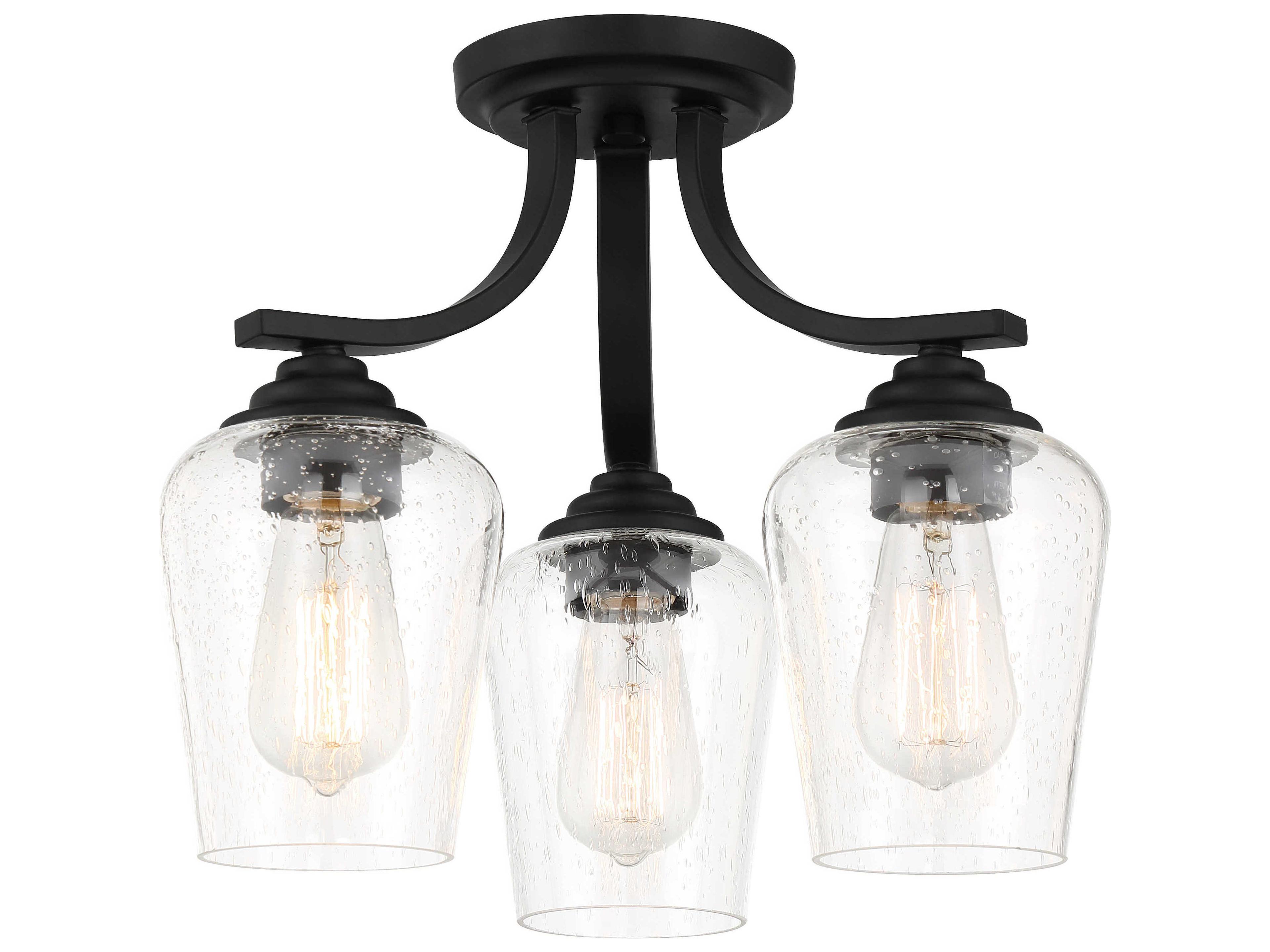 Minka Lavery Shyloh 3-Light Coal Black Glass Bell Chandelier