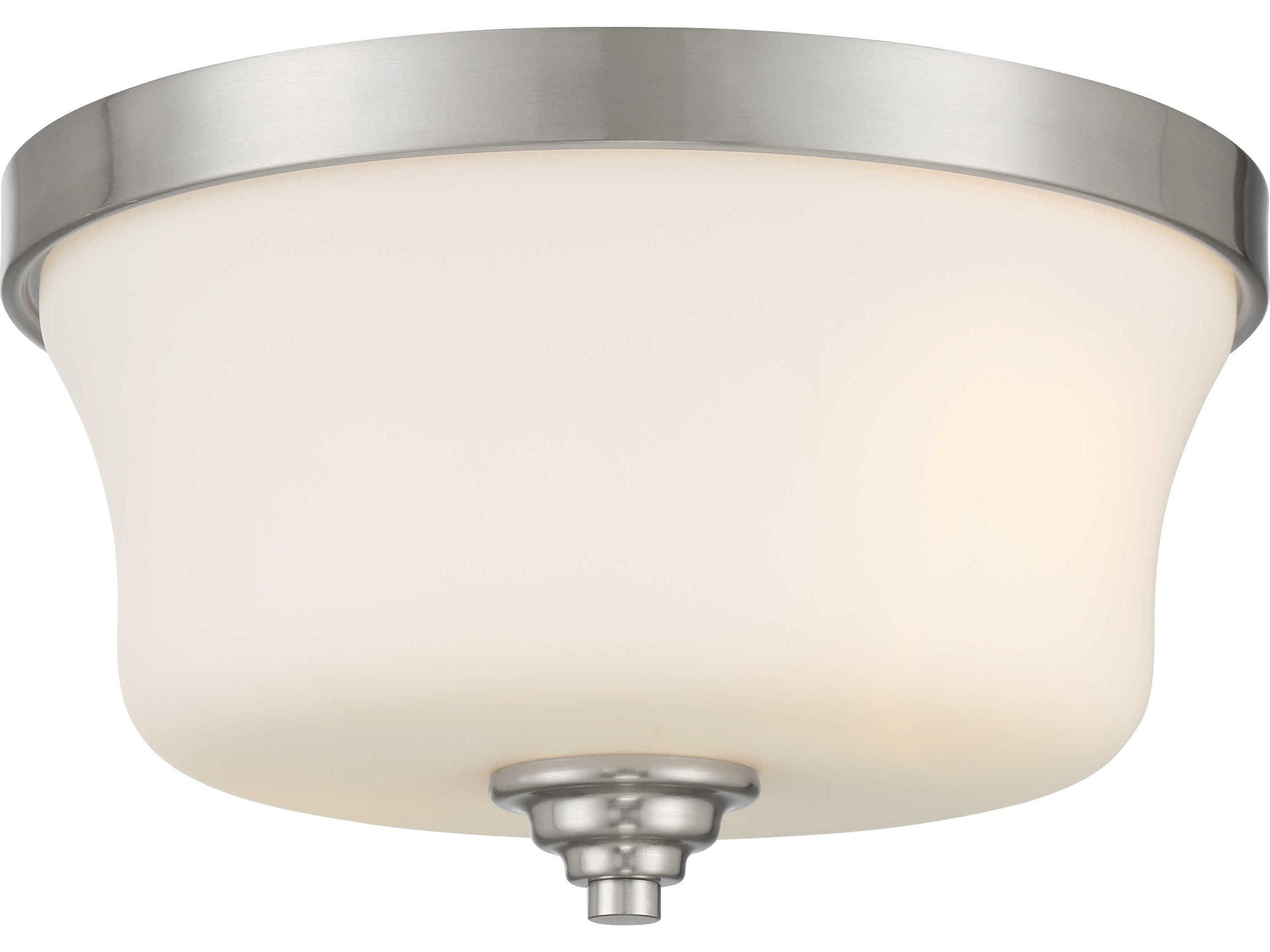 Shyloh 2-Light Brushed Nickel Glass Bowl Flush Mount