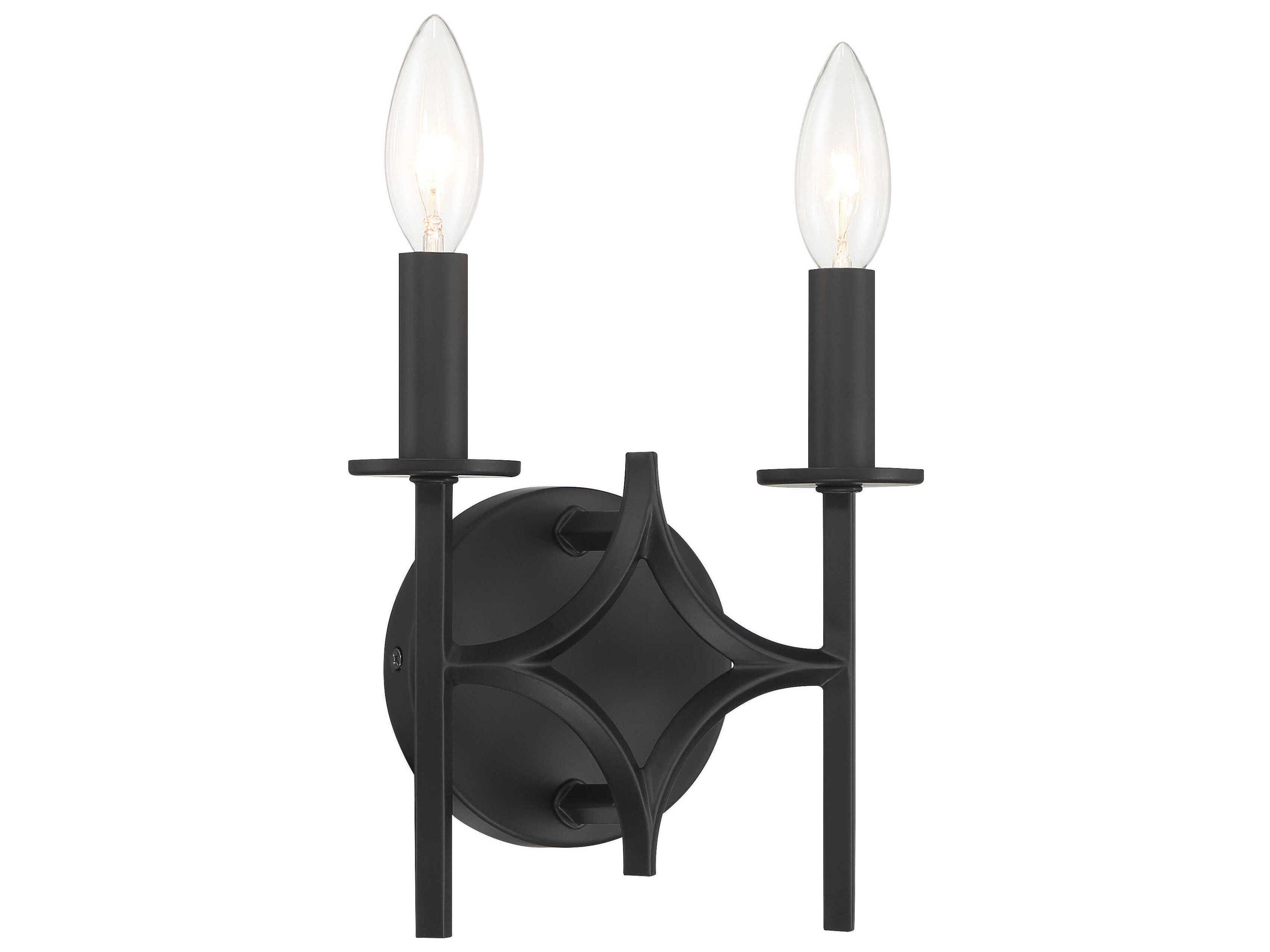 Muncie 2-Light Coal Black Wall Sconce