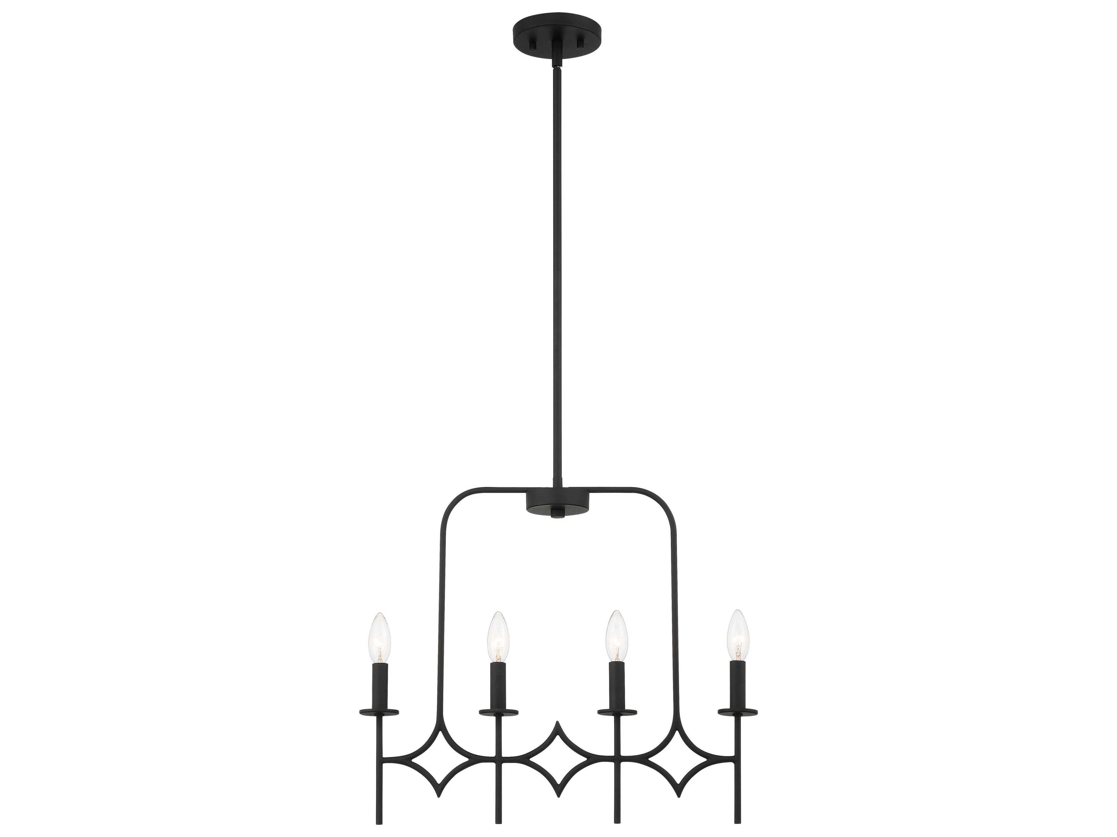 Muncie 5-Light Coal Black Linear Island Pendant