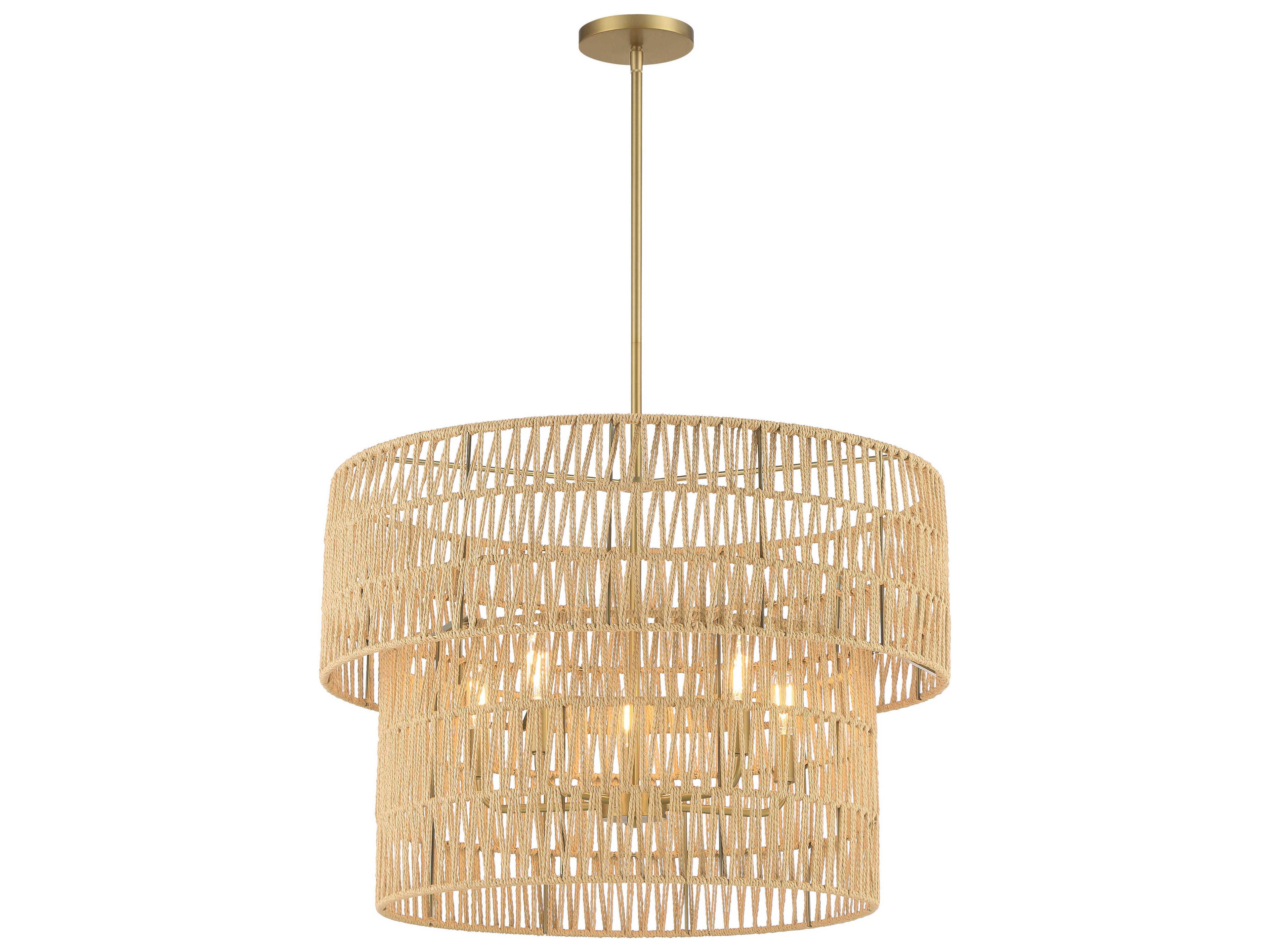 Bungalow Heaven 5-Light Soft Brass Tiered Pendant