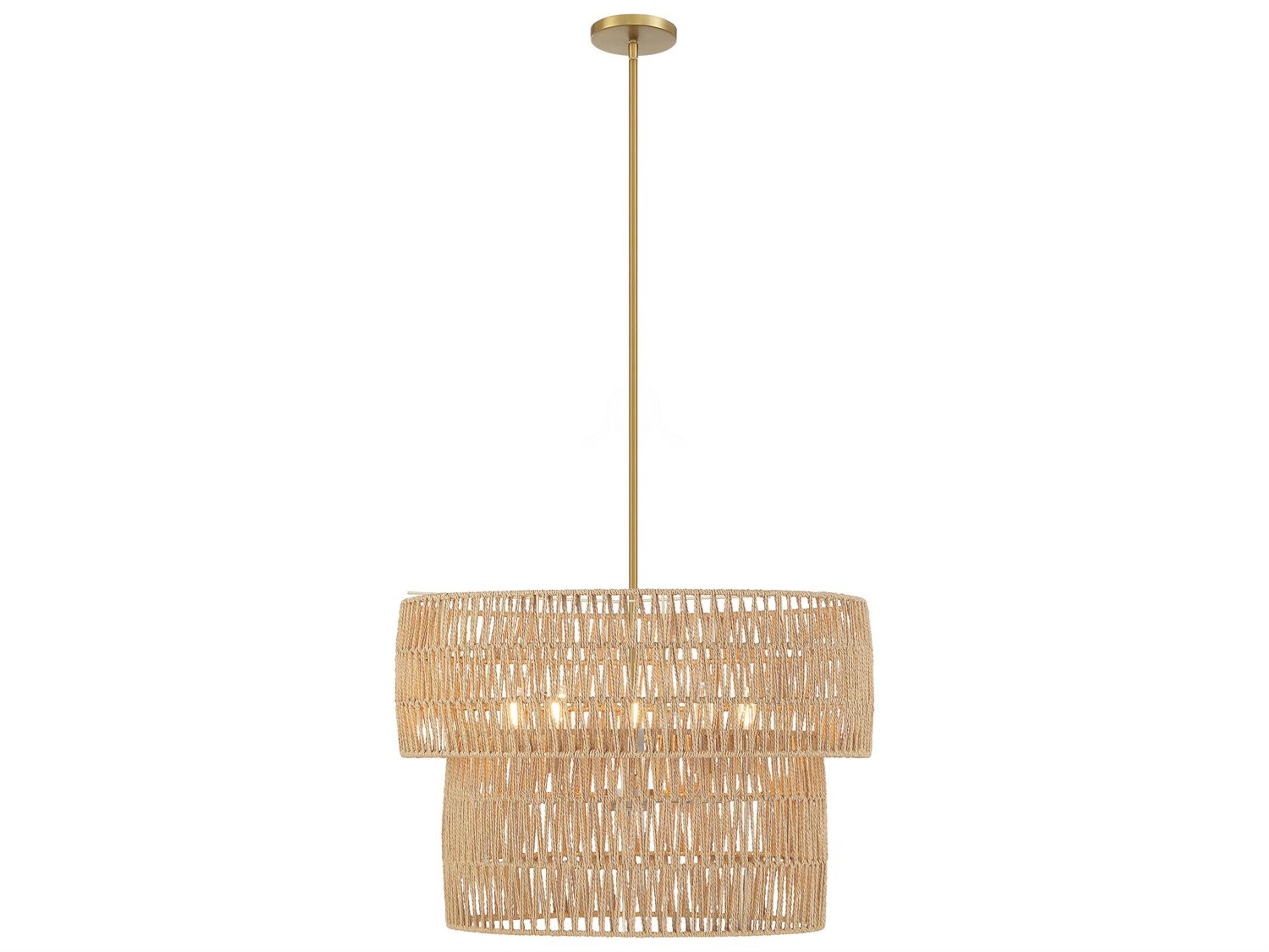 Minka Lavery Bungalow Heaven 5-Light Soft Brass Tiered Pendant