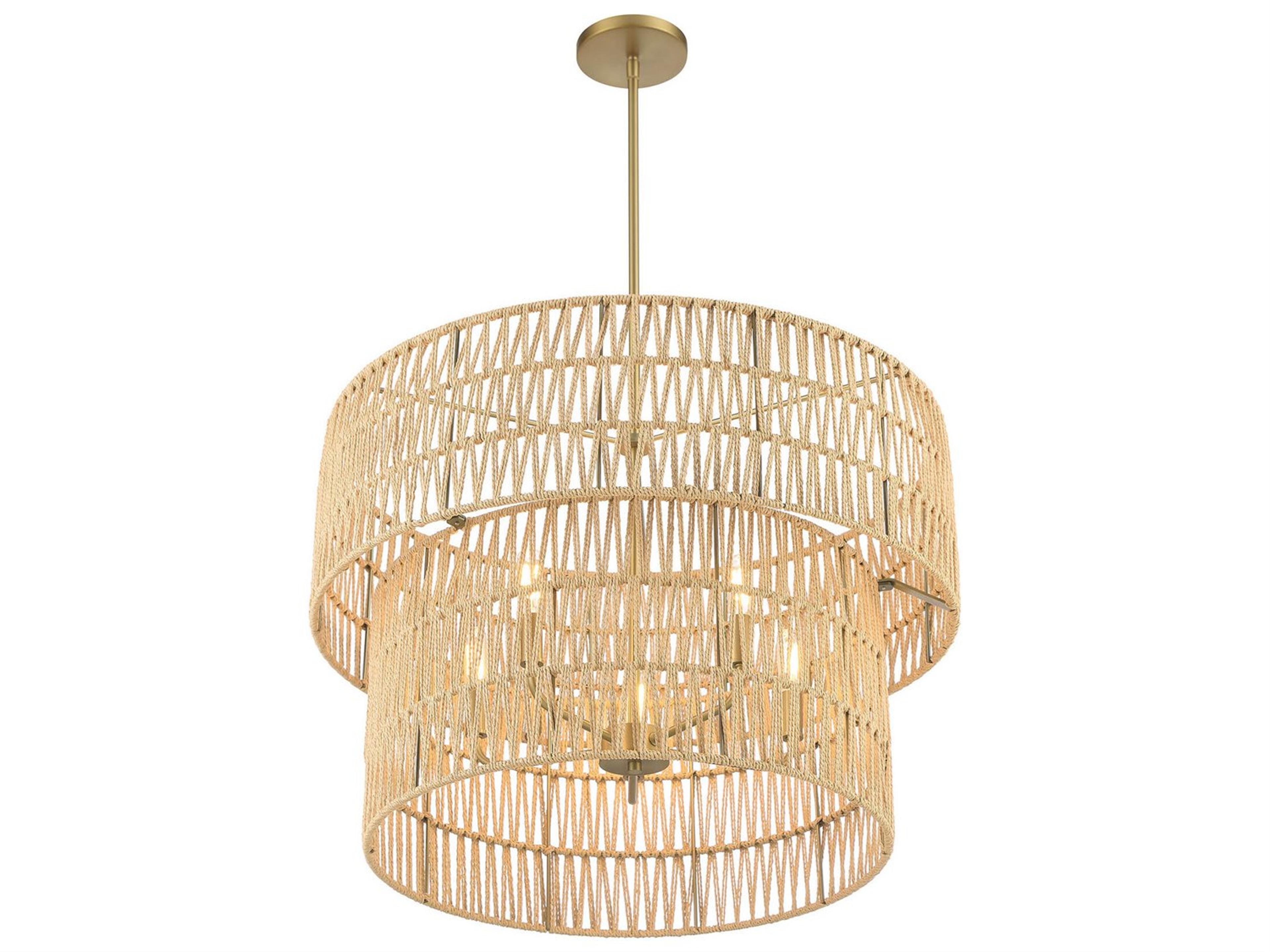 Minka Lavery Bungalow Heaven 5-Light Soft Brass Tiered Pendant