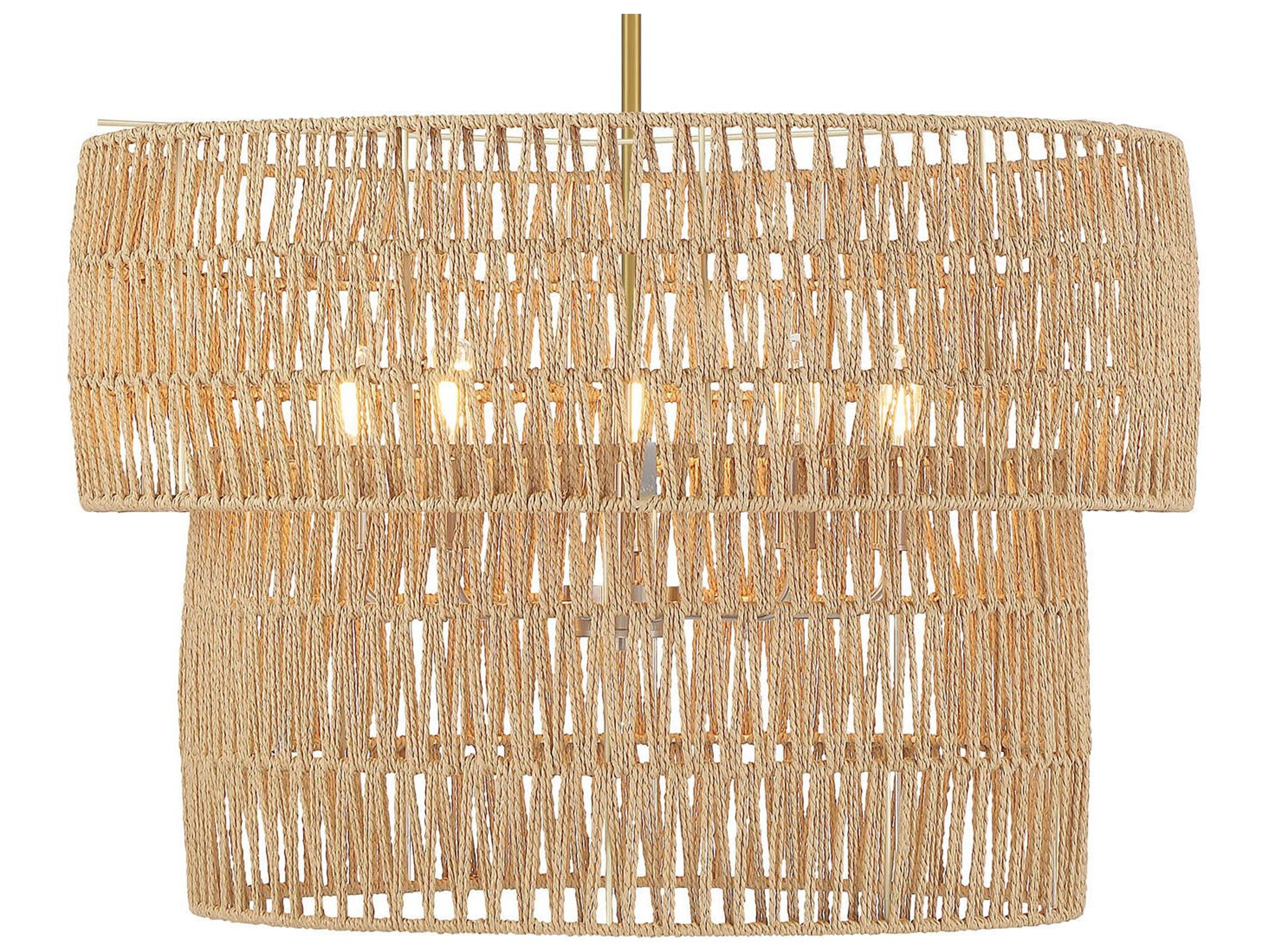 Minka Lavery Bungalow Heaven 5-Light Soft Brass Tiered Pendant