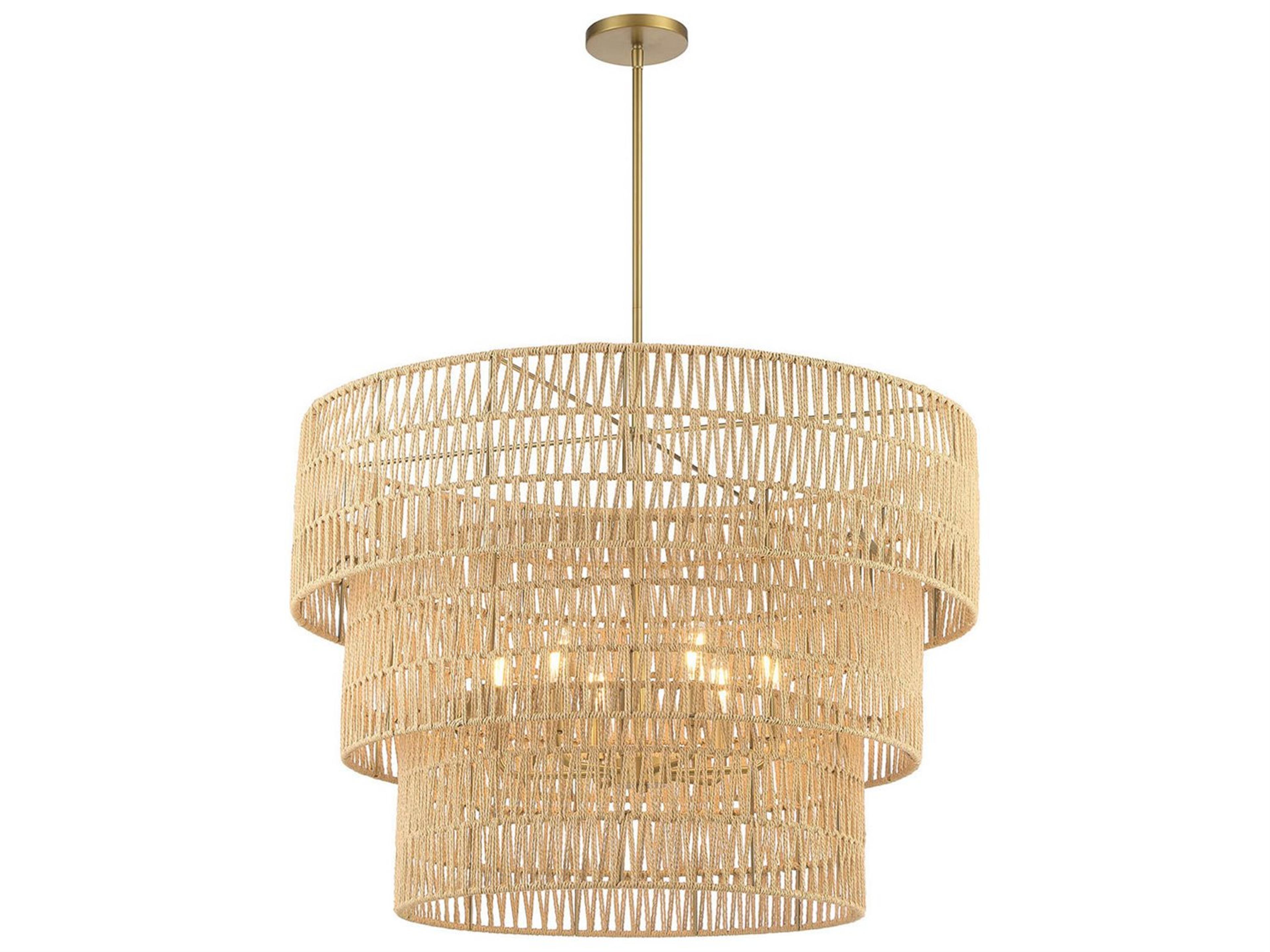 Minka Lavery Bungalow Heaven 6-Light Soft Brass Tiered Pendant