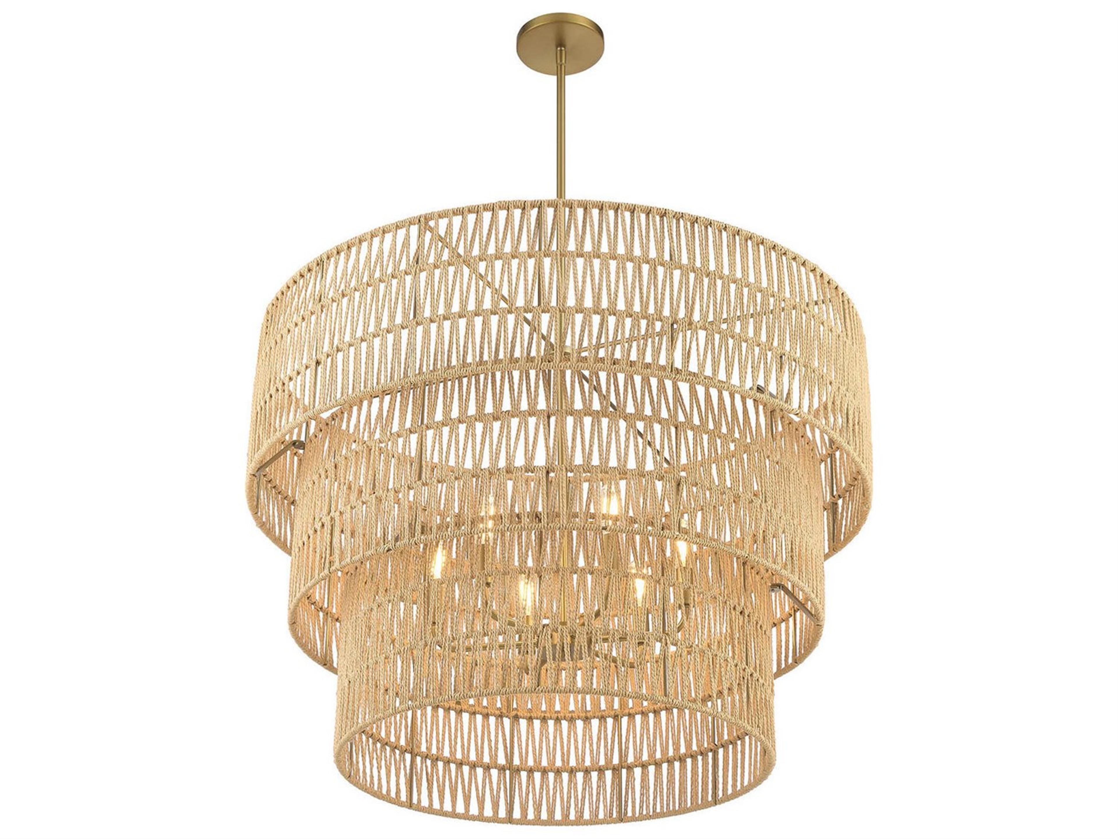 Minka Lavery Bungalow Heaven 6-Light Soft Brass Tiered Pendant