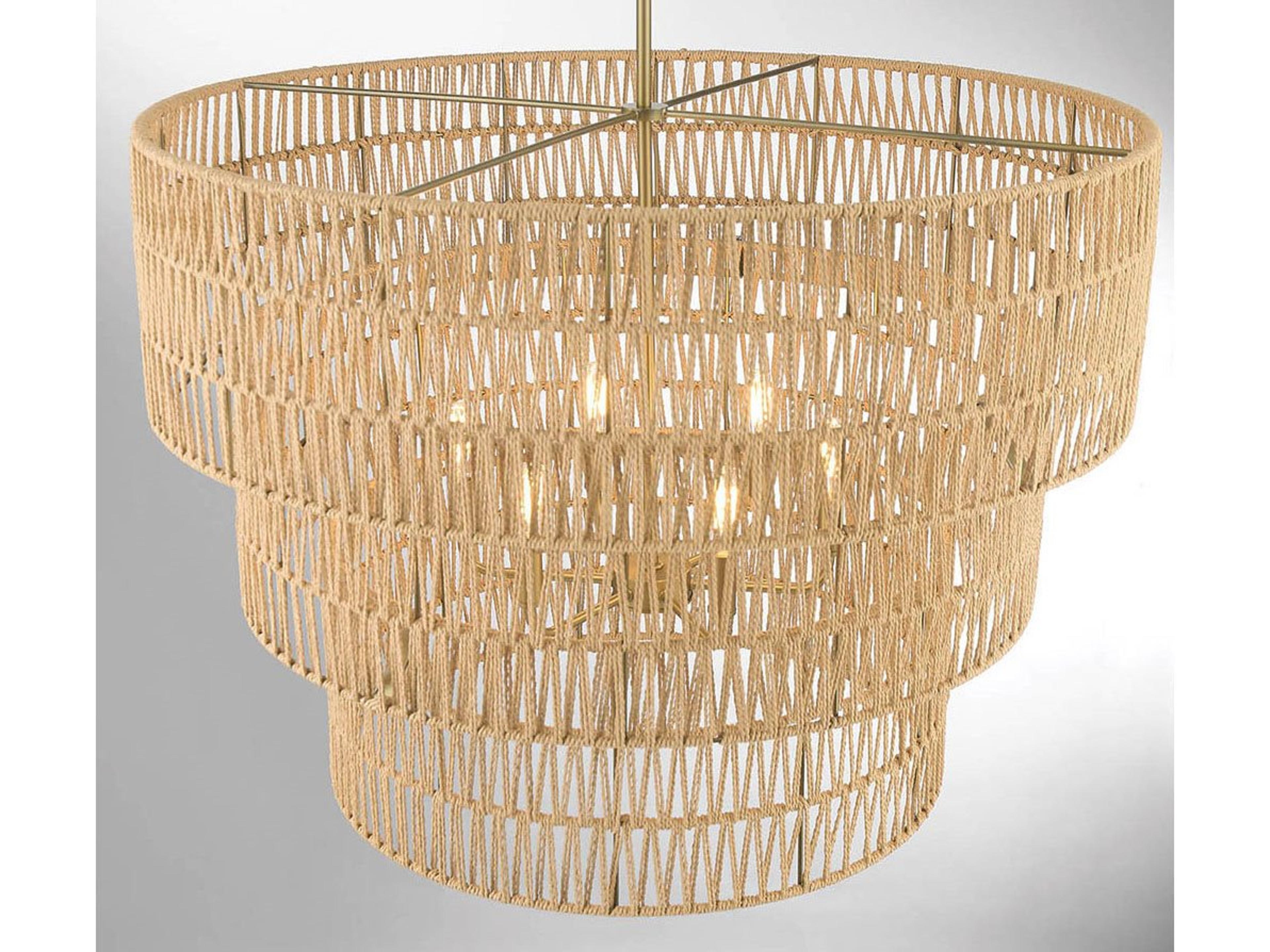 Minka Lavery Bungalow Heaven 6-Light Soft Brass Tiered Pendant