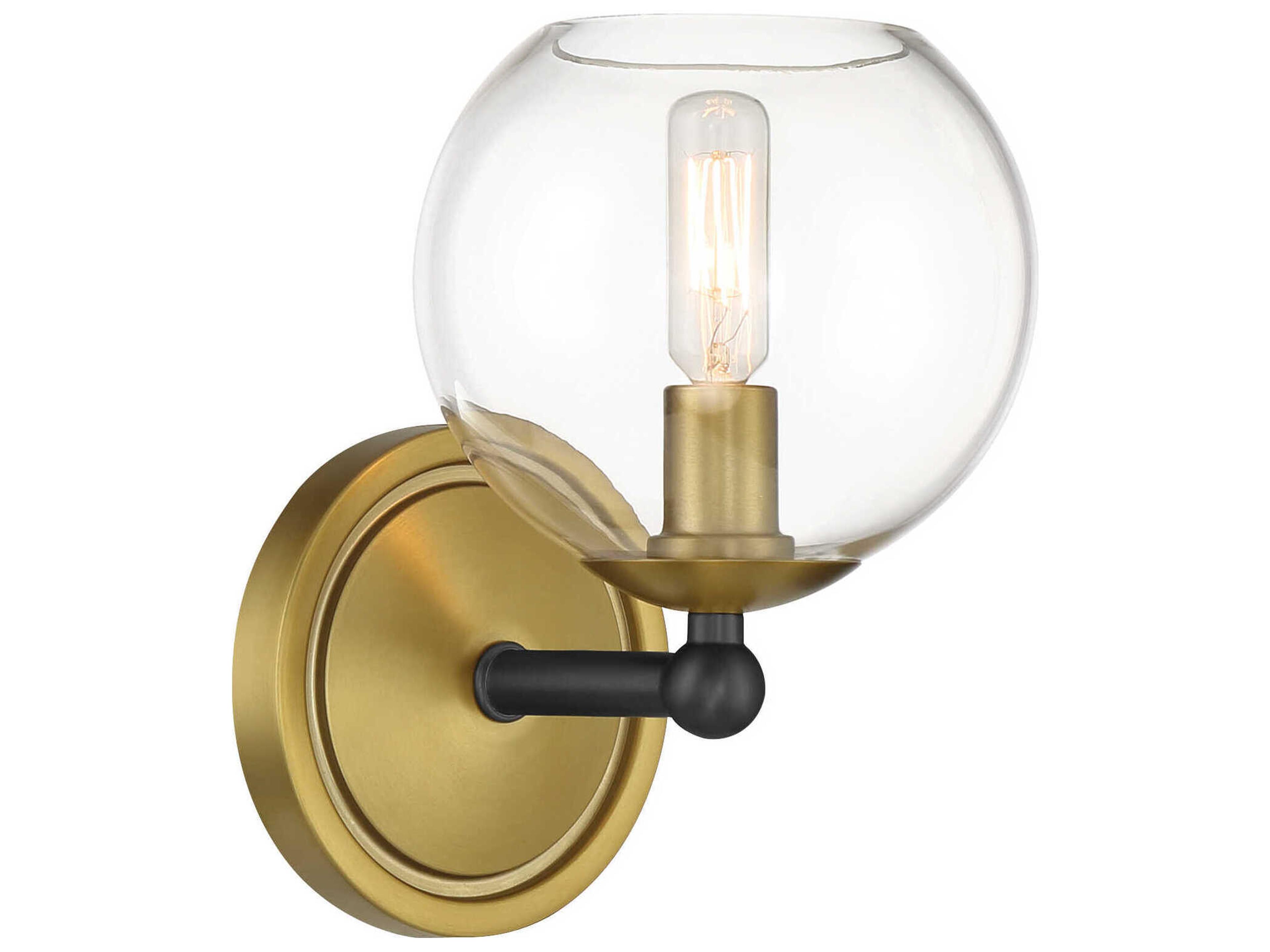 Kearney Park 1-Light Coal Soft Brass Wall Sconce