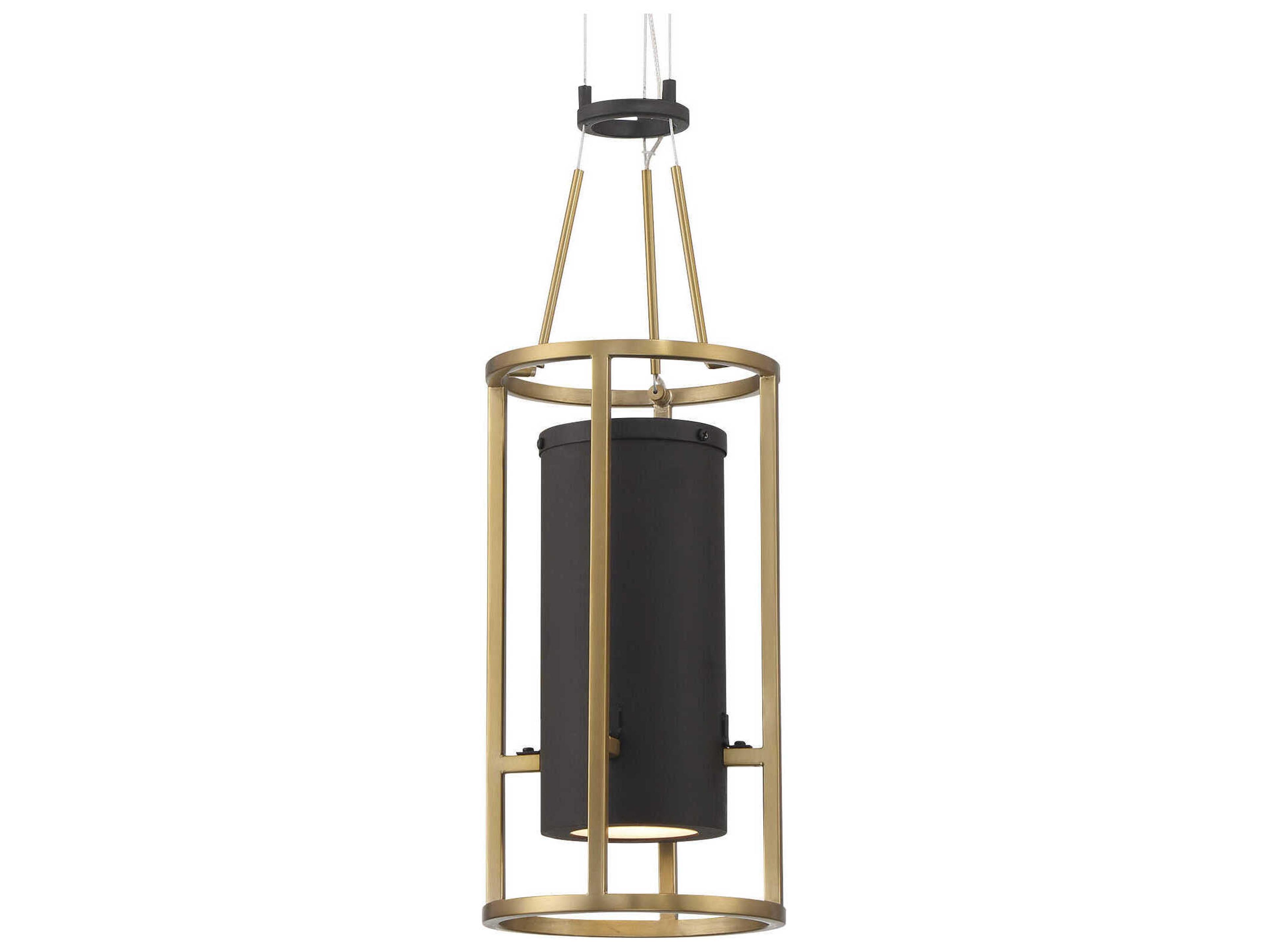 Minka Lavery Levitation 1-Light Soft Brass Sand Coal Black LED Mini Pendant