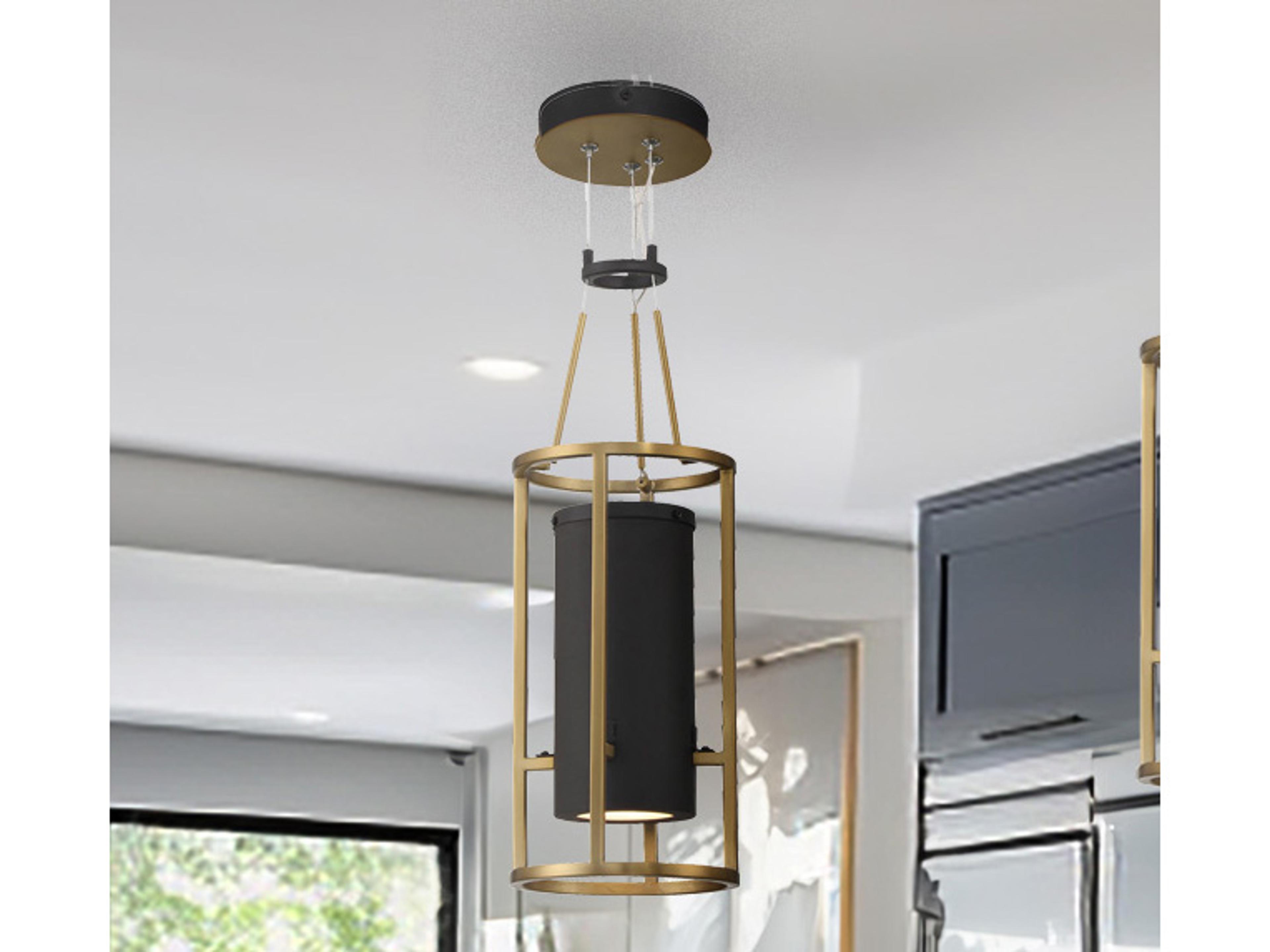 Minka Lavery Levitation 1-Light Soft Brass Sand Coal Black LED Mini Pendant