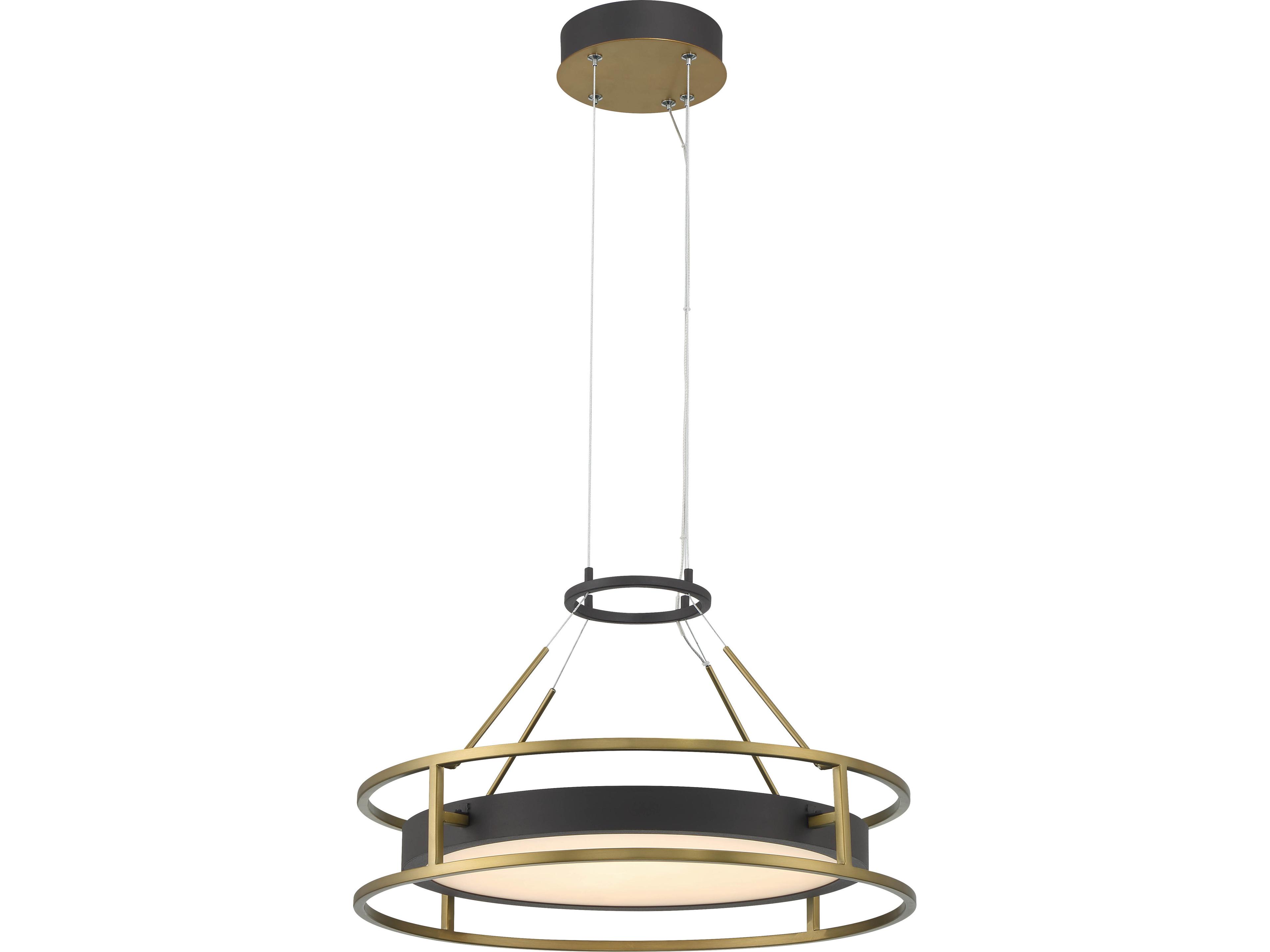 Levitation 1-Light Sand Coal Soft Brass Black LED Pendant