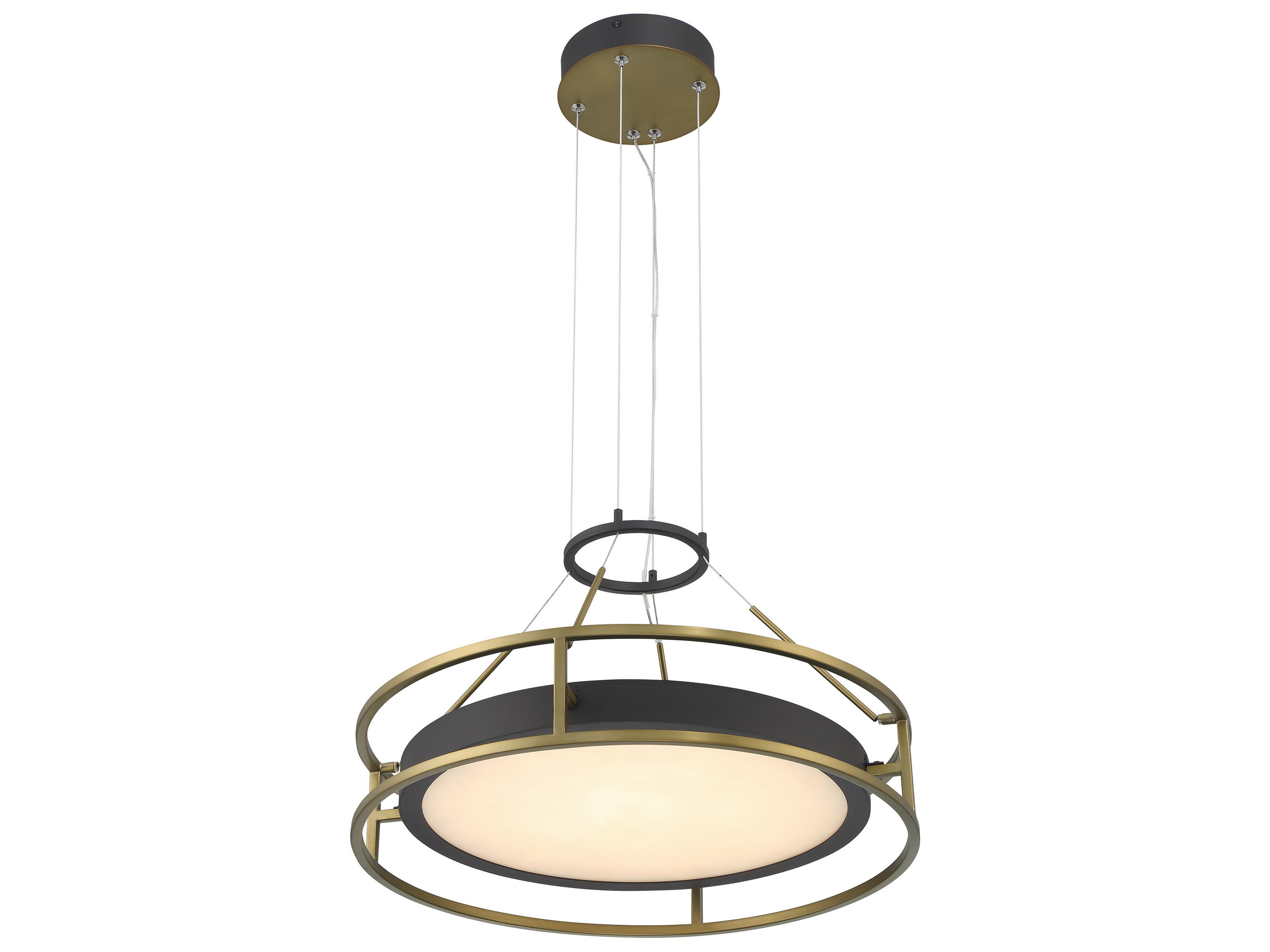 Minka Lavery Levitation 1-Light Sand Coal Soft Brass Black LED Pendant