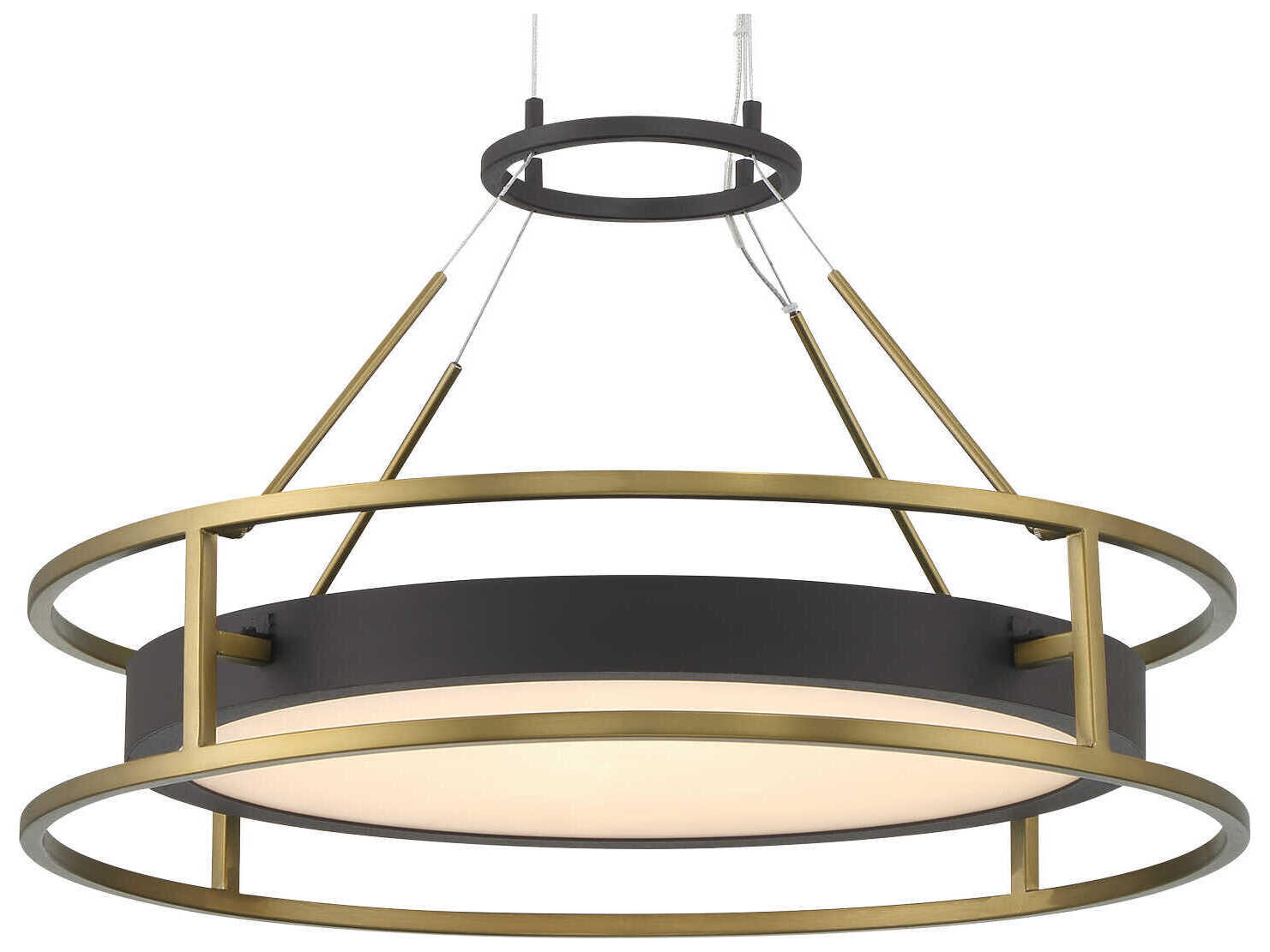 Minka Lavery Levitation 1-Light Sand Coal Soft Brass Black LED Pendant