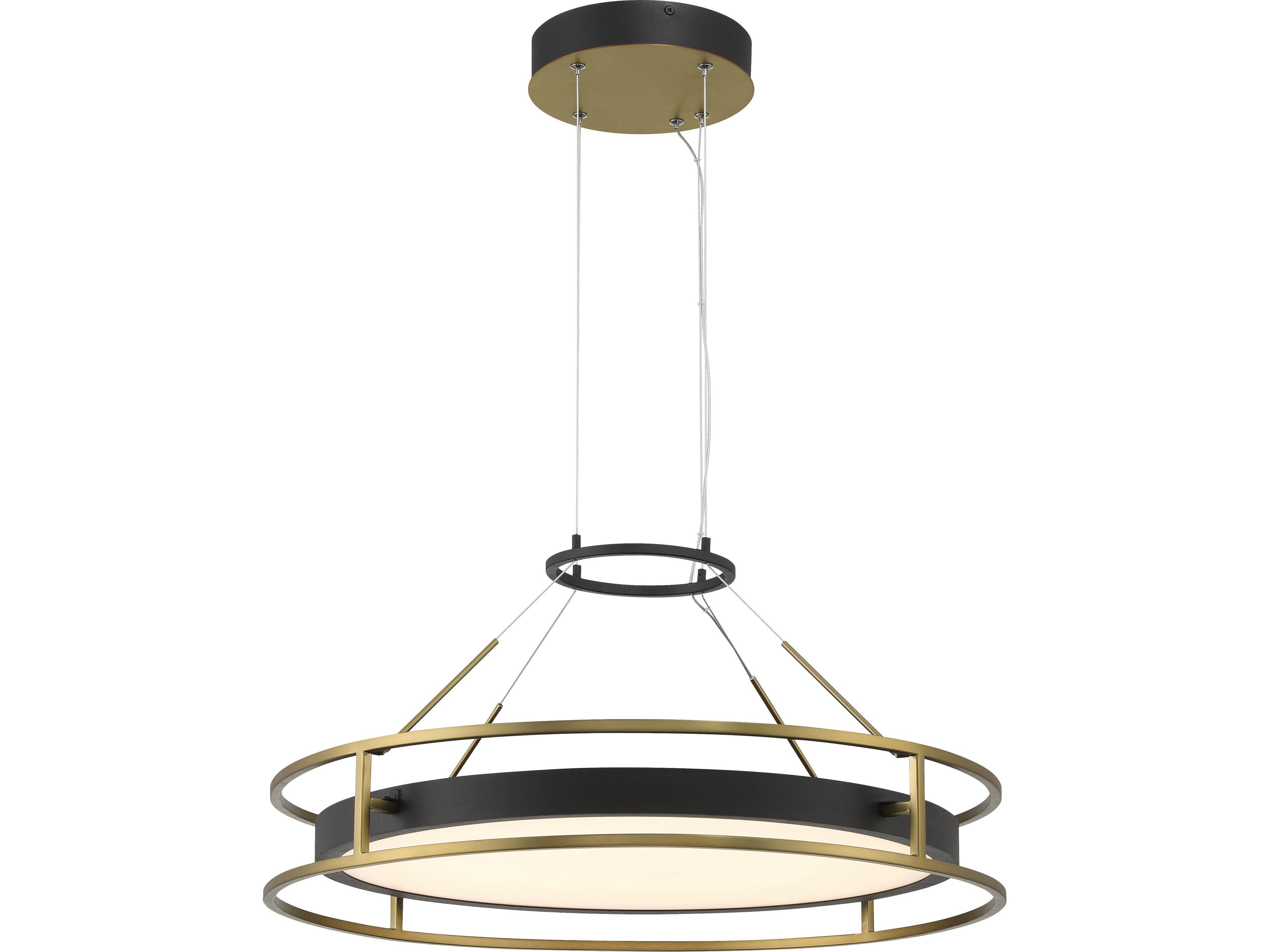 Levitation 1-Light Sand Coal Soft Brass Black LED Pendant