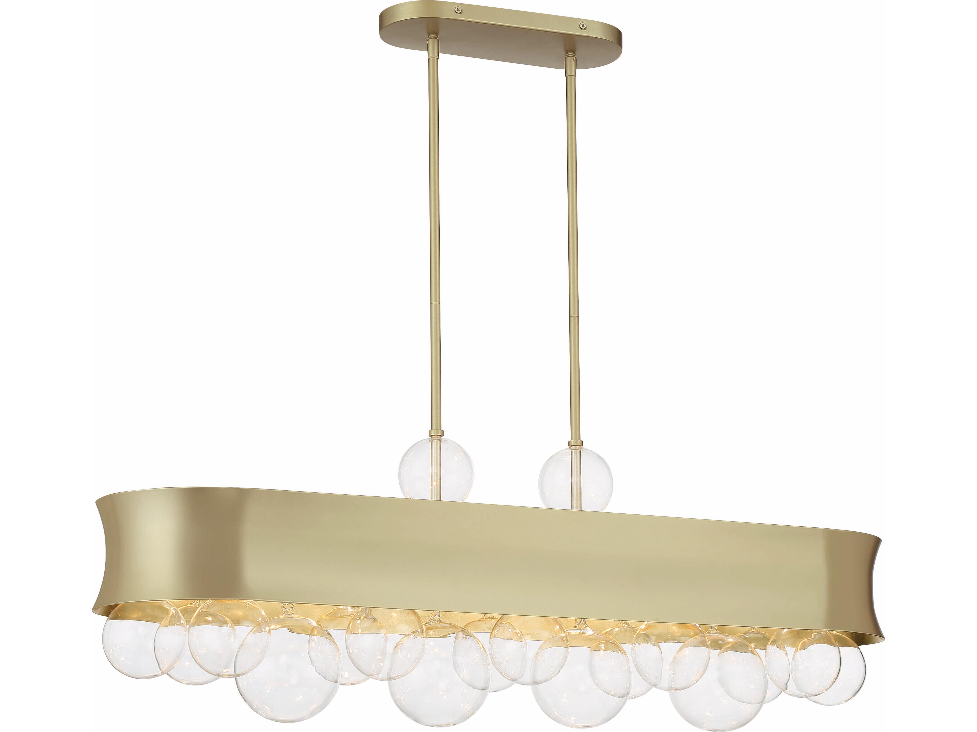 Verdi Square 6-Light Soft Gold Glass Island Pendant
