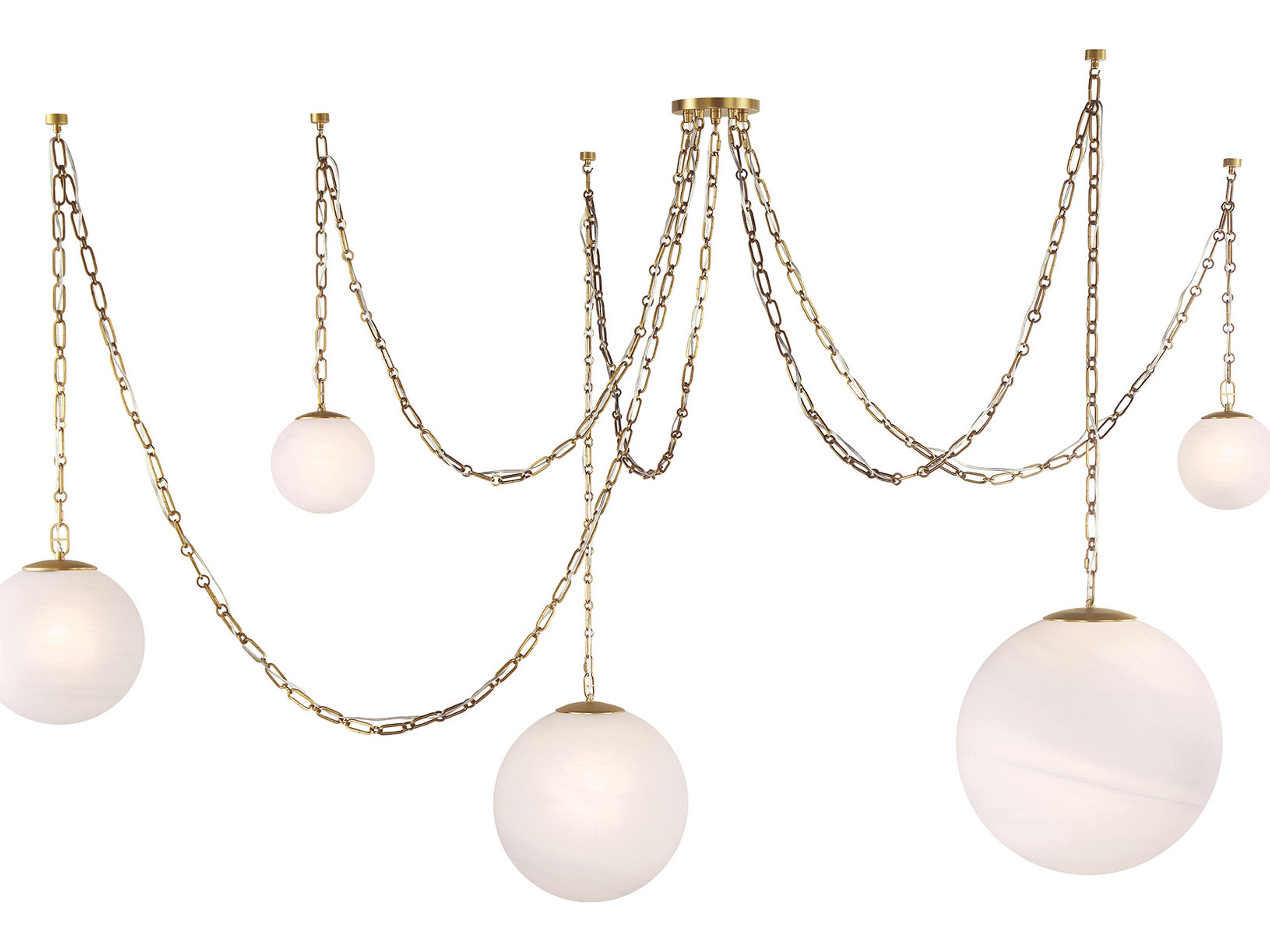 Marbelle 5-Light Legacy Brass Globe Pendant