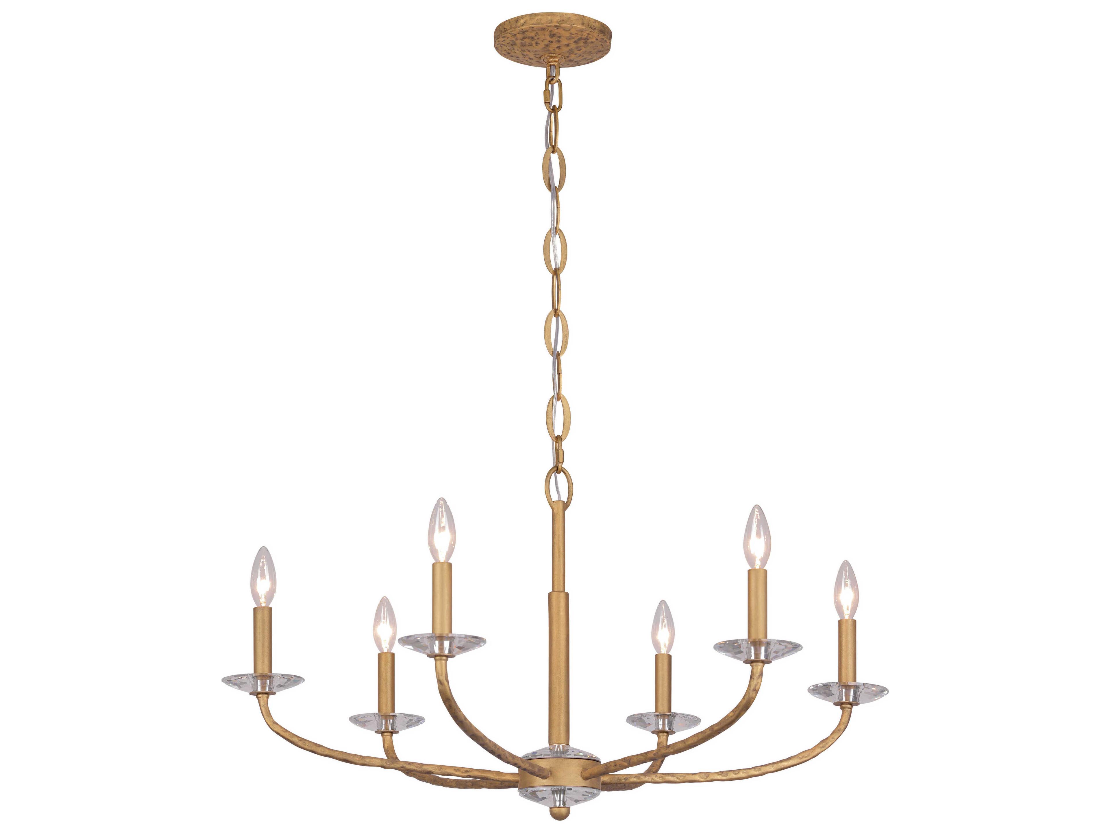 Atella 6-Light Ashen Gold Candelabra Chandelier
