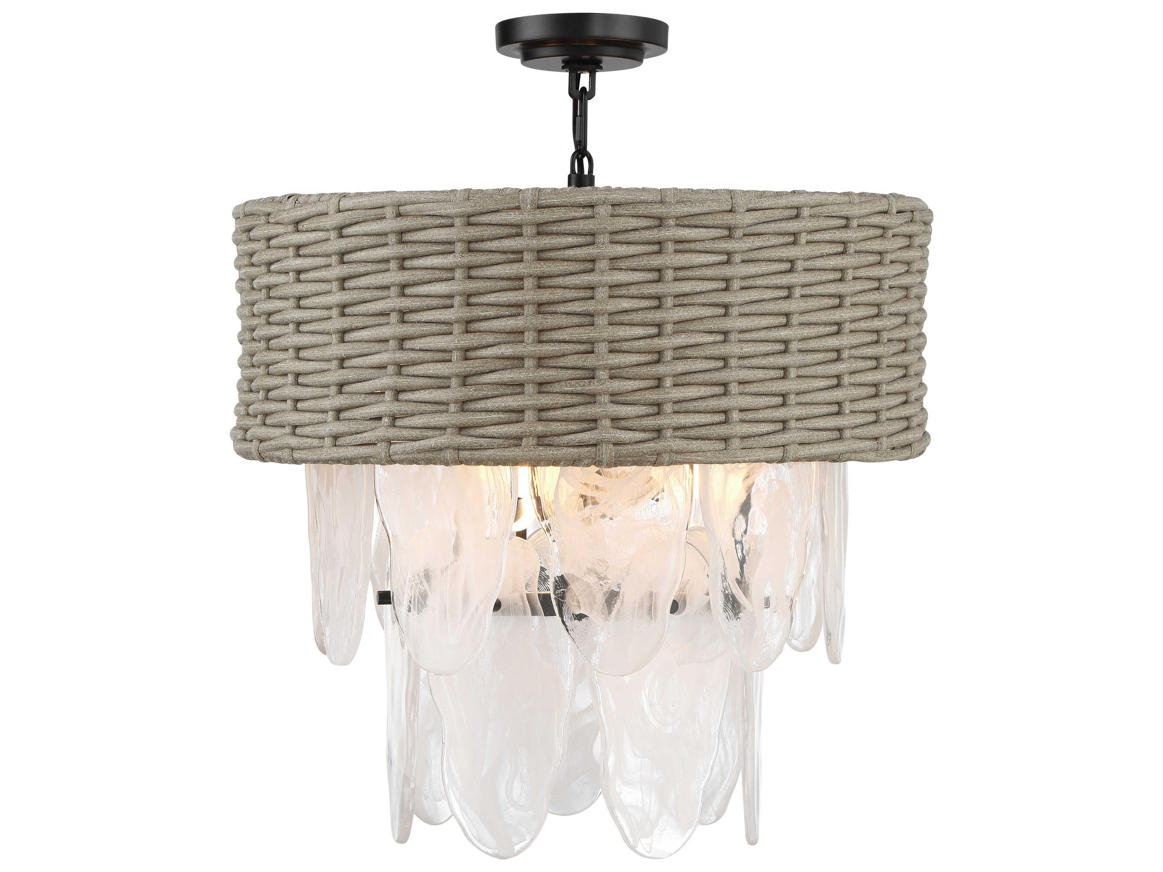 Breakers Isle 6-Light Coal Black Tiered Semi Flush Mount