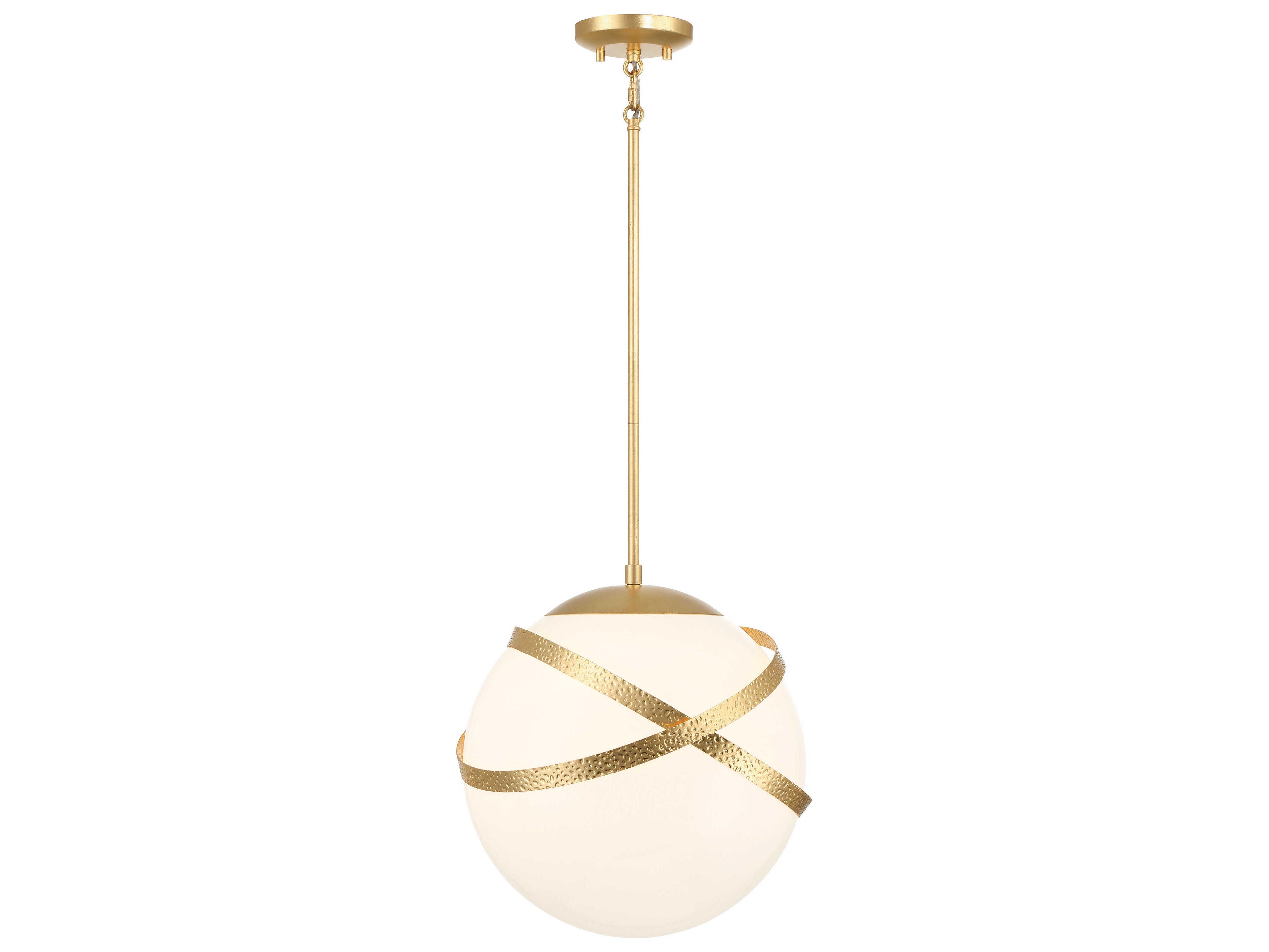 Batignolles 1-Light Spring Gold Leaf Globe Pendant