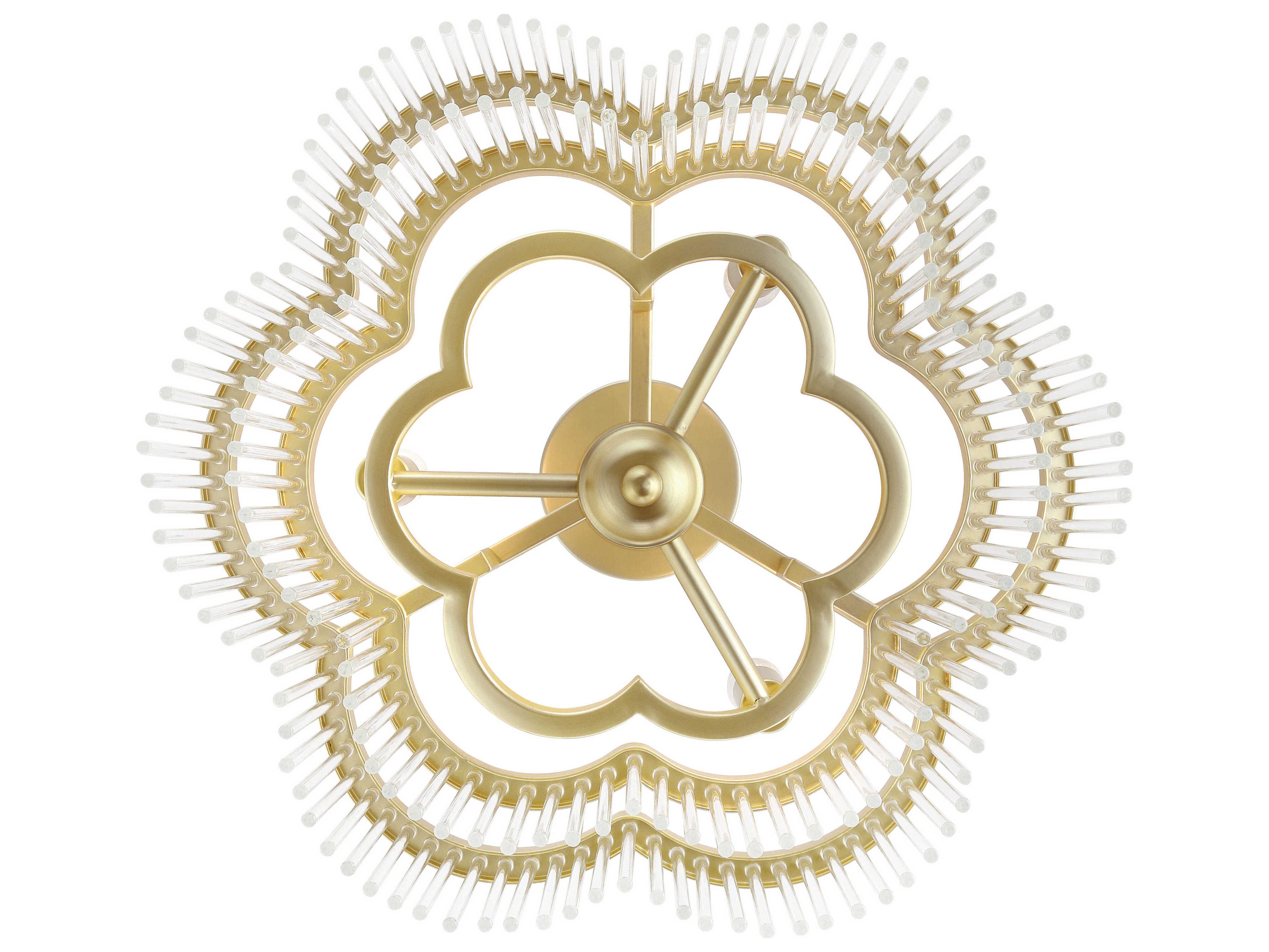 Minka Lavery Azura 3-Light Heirloom Brass Tiered Semi Flush Mount