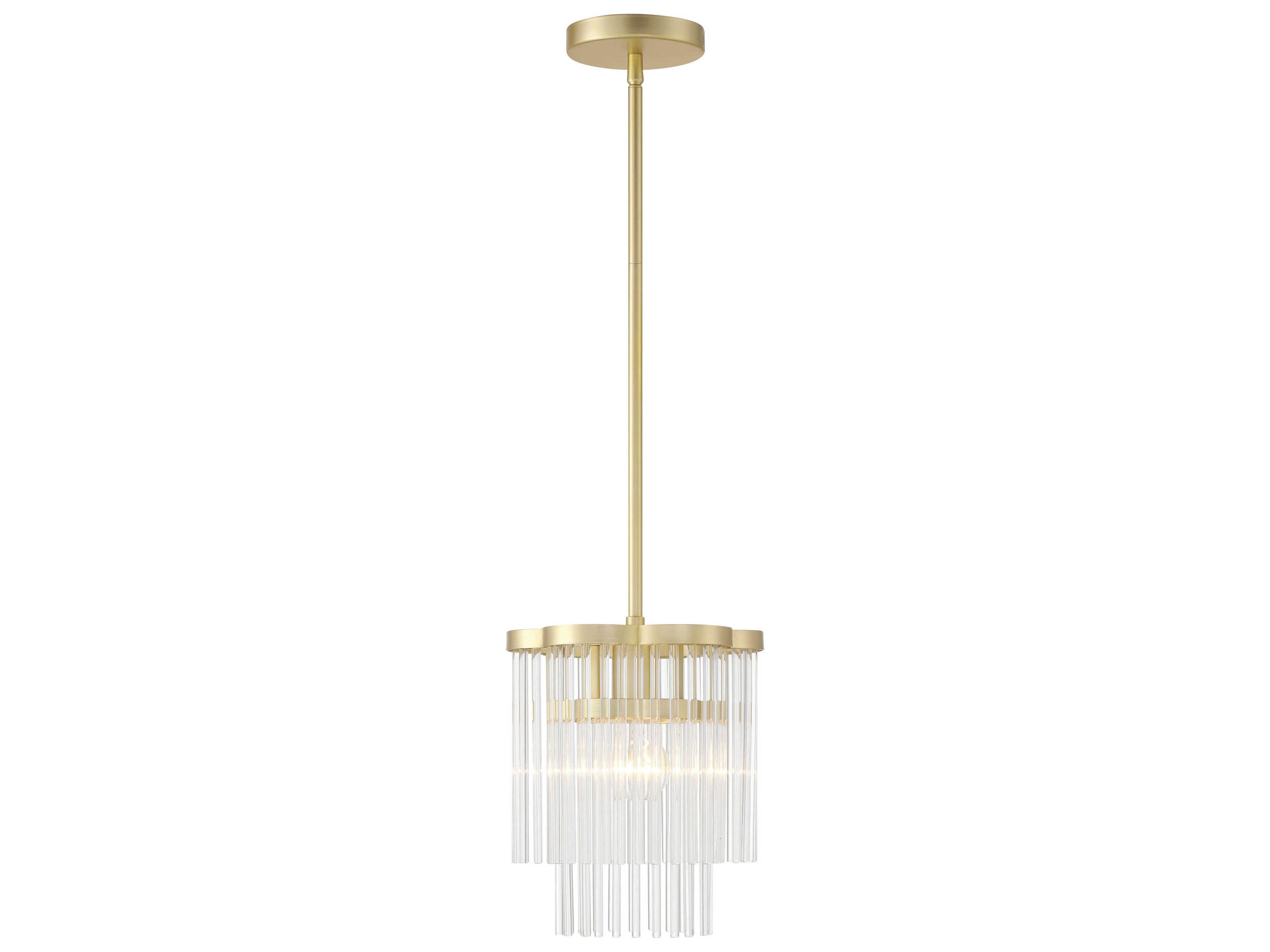 Minka Lavery Azura 1-Light Heirloom Brass Tiered Mini Pendant