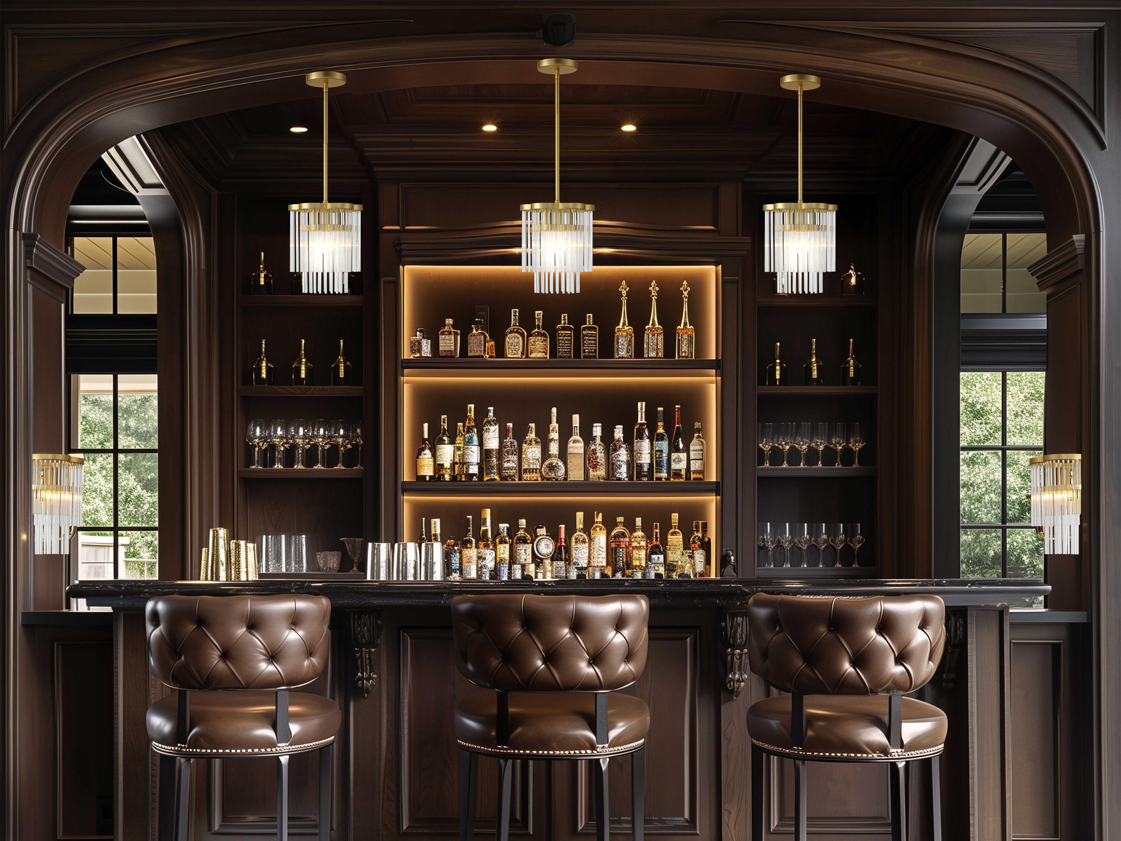 Minka Lavery Azura 1-Light Heirloom Brass Tiered Mini Pendant