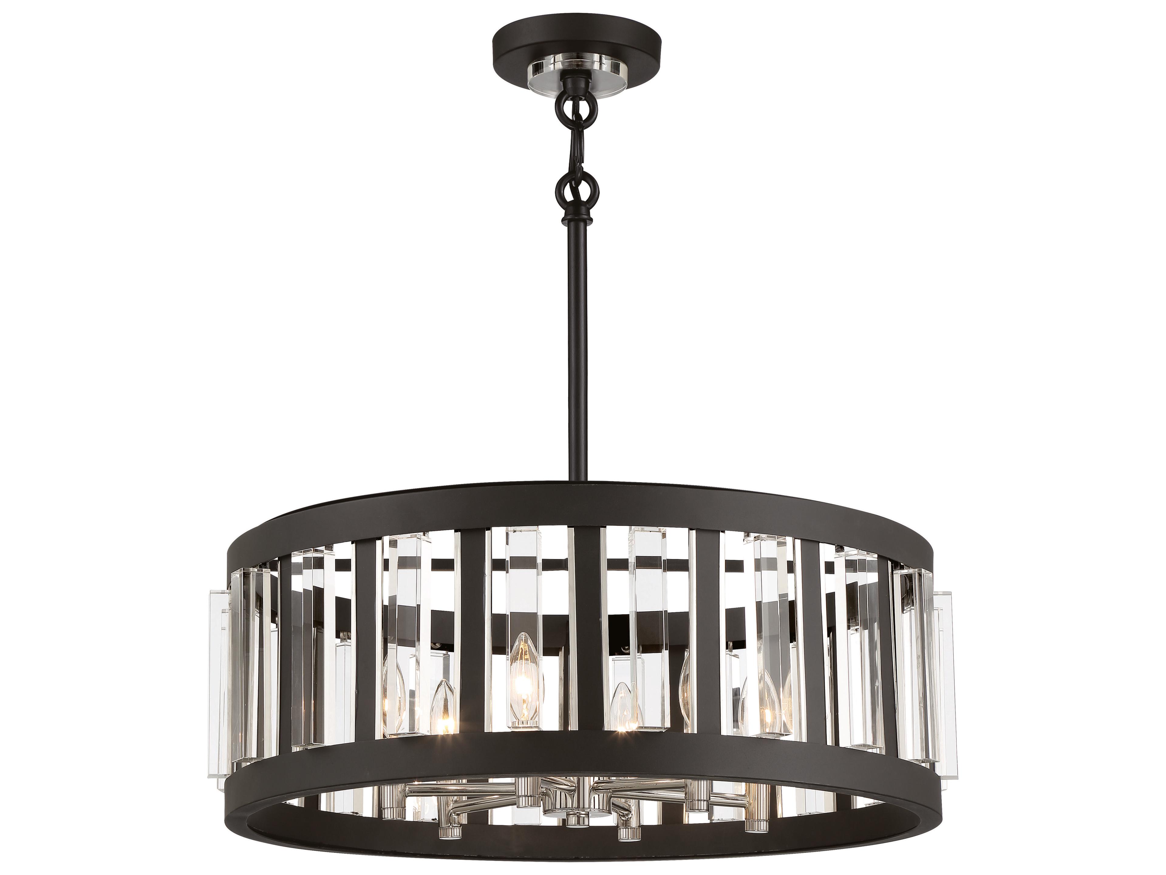 Majestic Splendor 6-Light Sand Coal Polished Nickel Black Chandelier