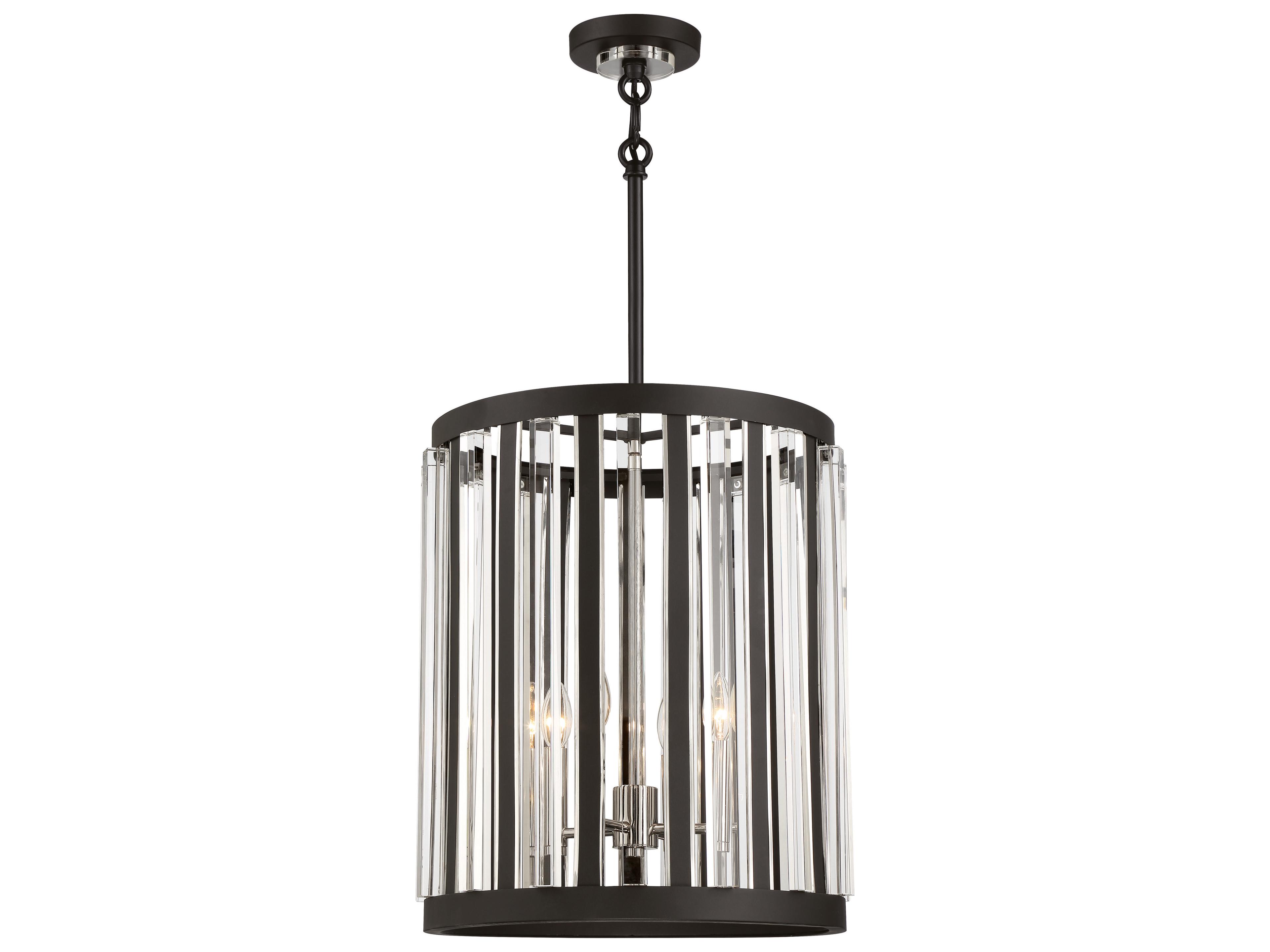 Minka Lavery Majestic Splendor 4-Light Sand Coal Polished Nickel Black Chandelier