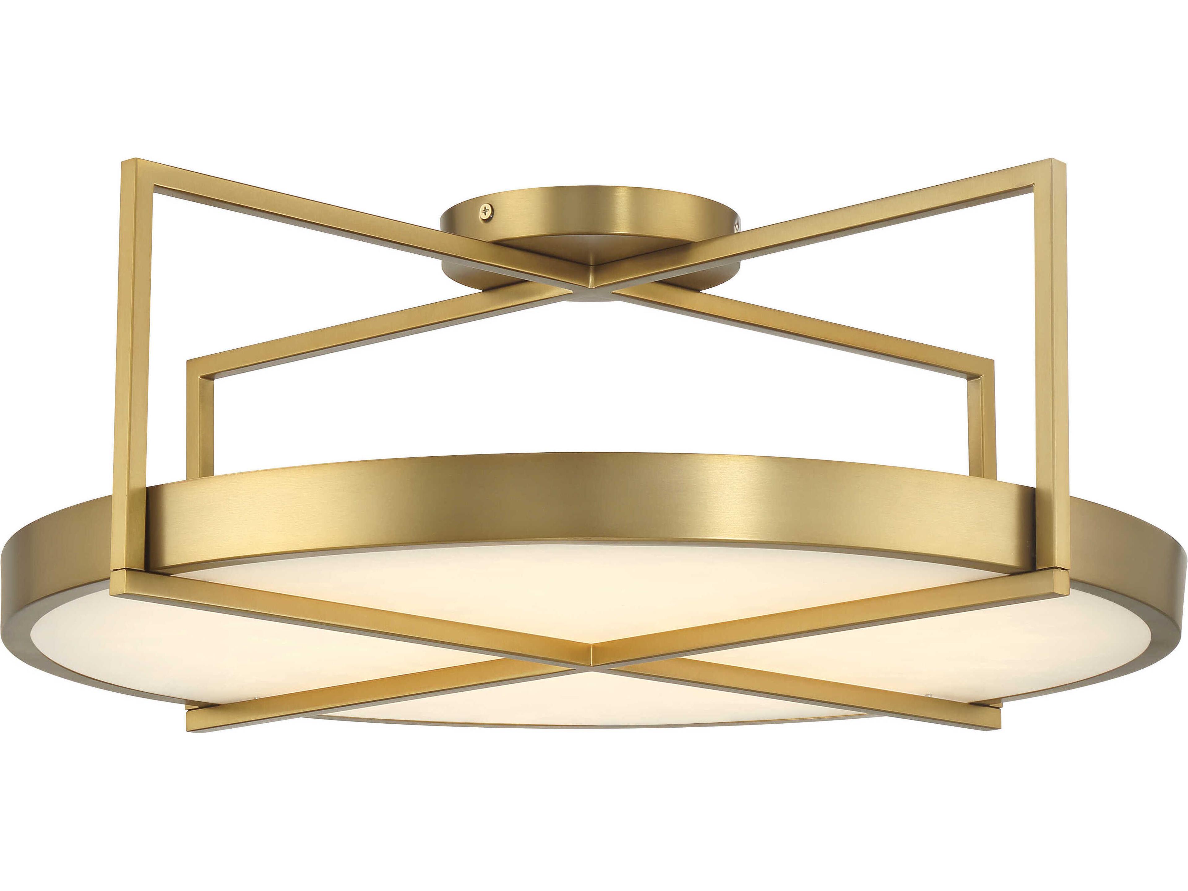 Boada 1-Light Soft Brass Round Semi Flush Mount