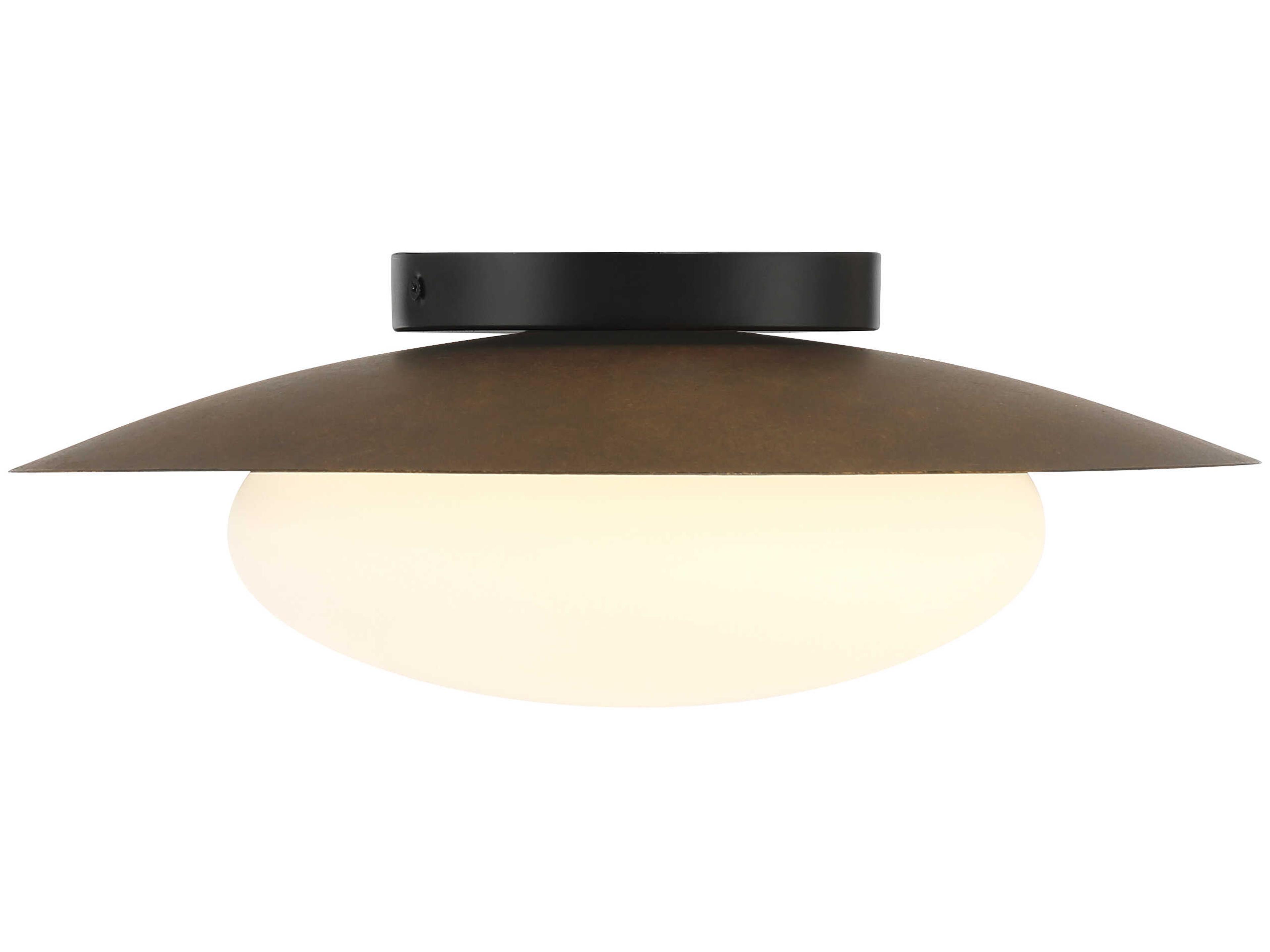 Zinola 1-Light Sand Coal Halcyon Gold Round Flush Mount