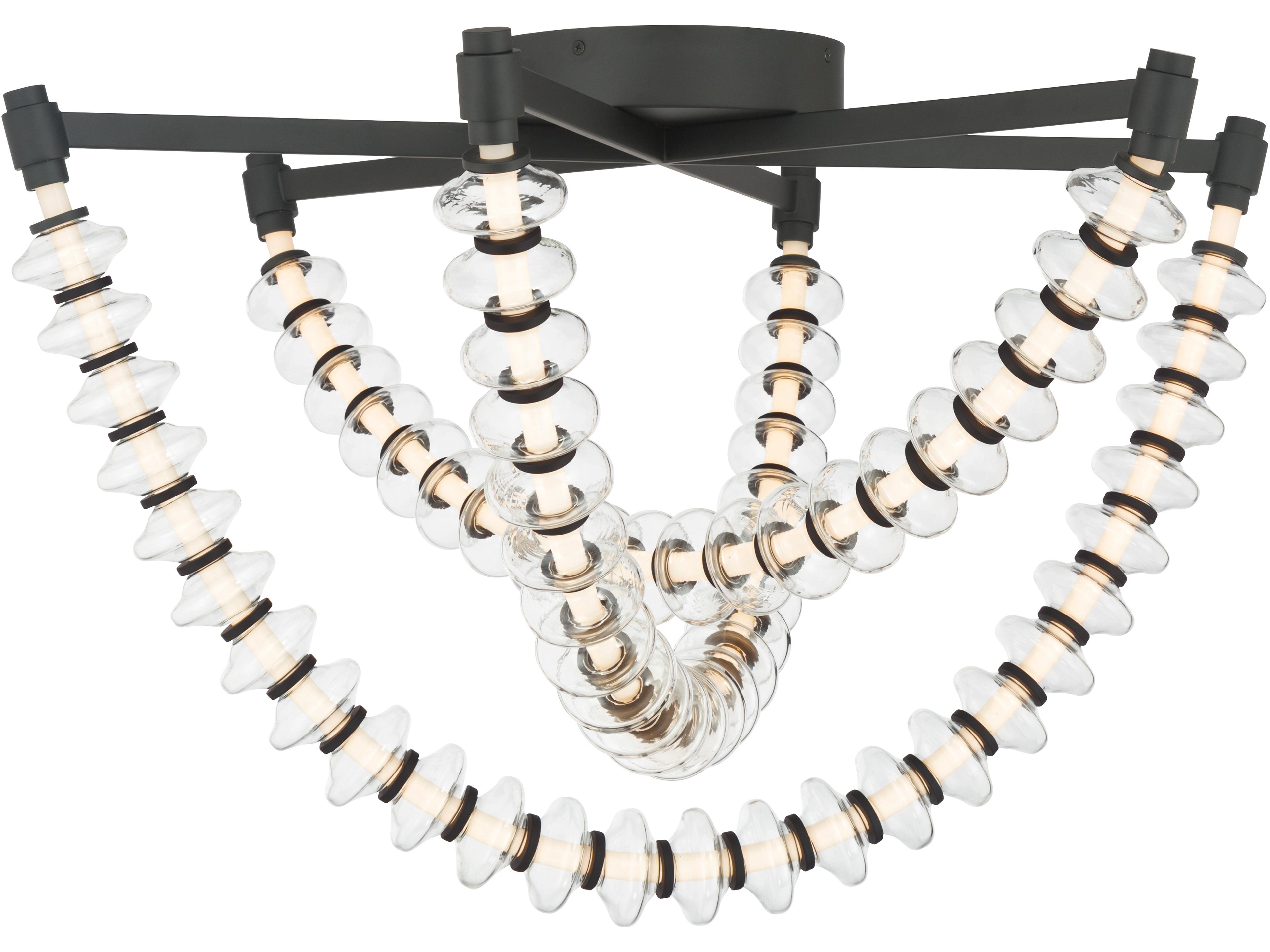 Pearl Dark Matte Black Linear Flush Mount