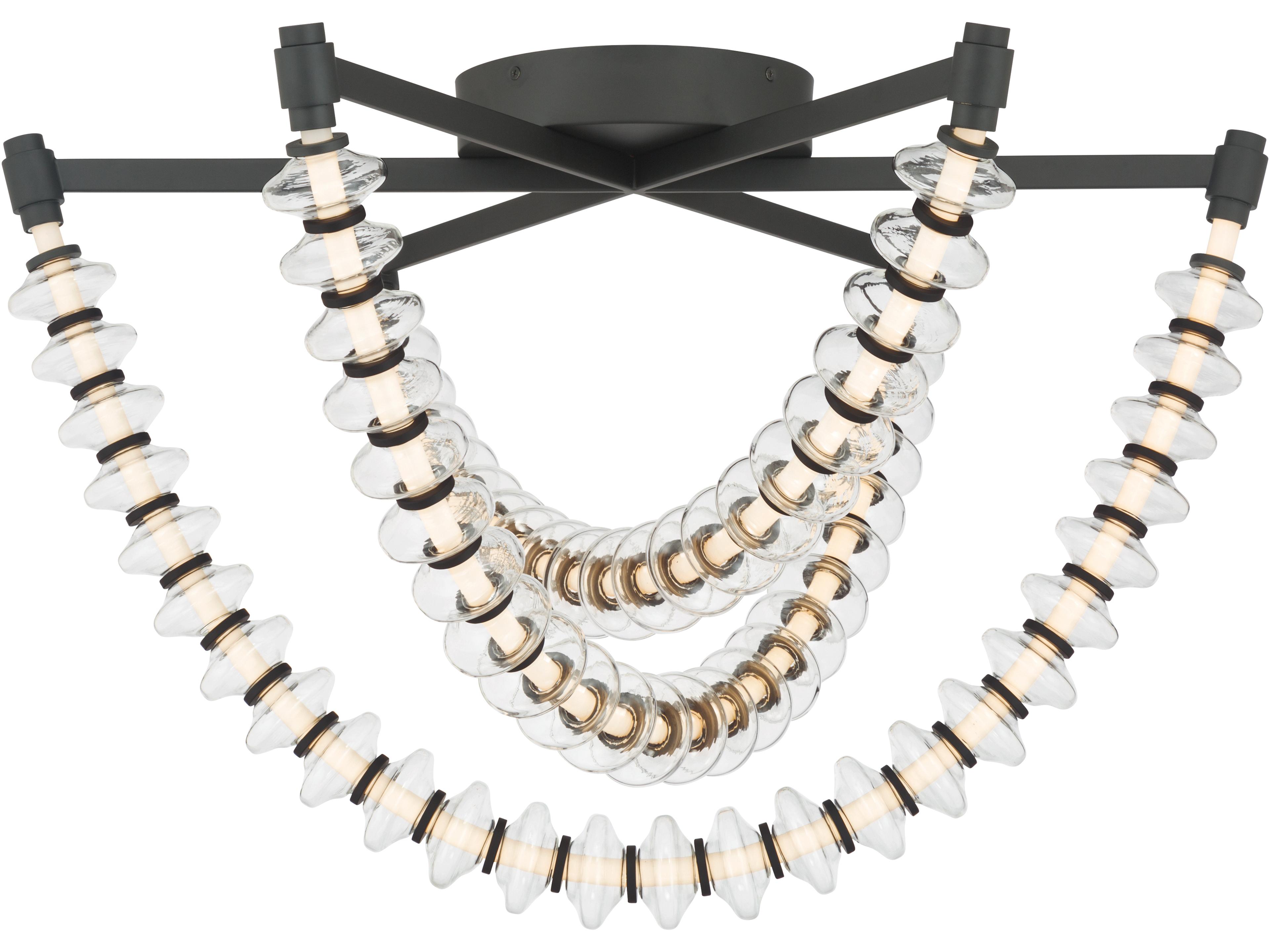 Minka Lavery Pearl Dark Matte Black Linear Flush Mount