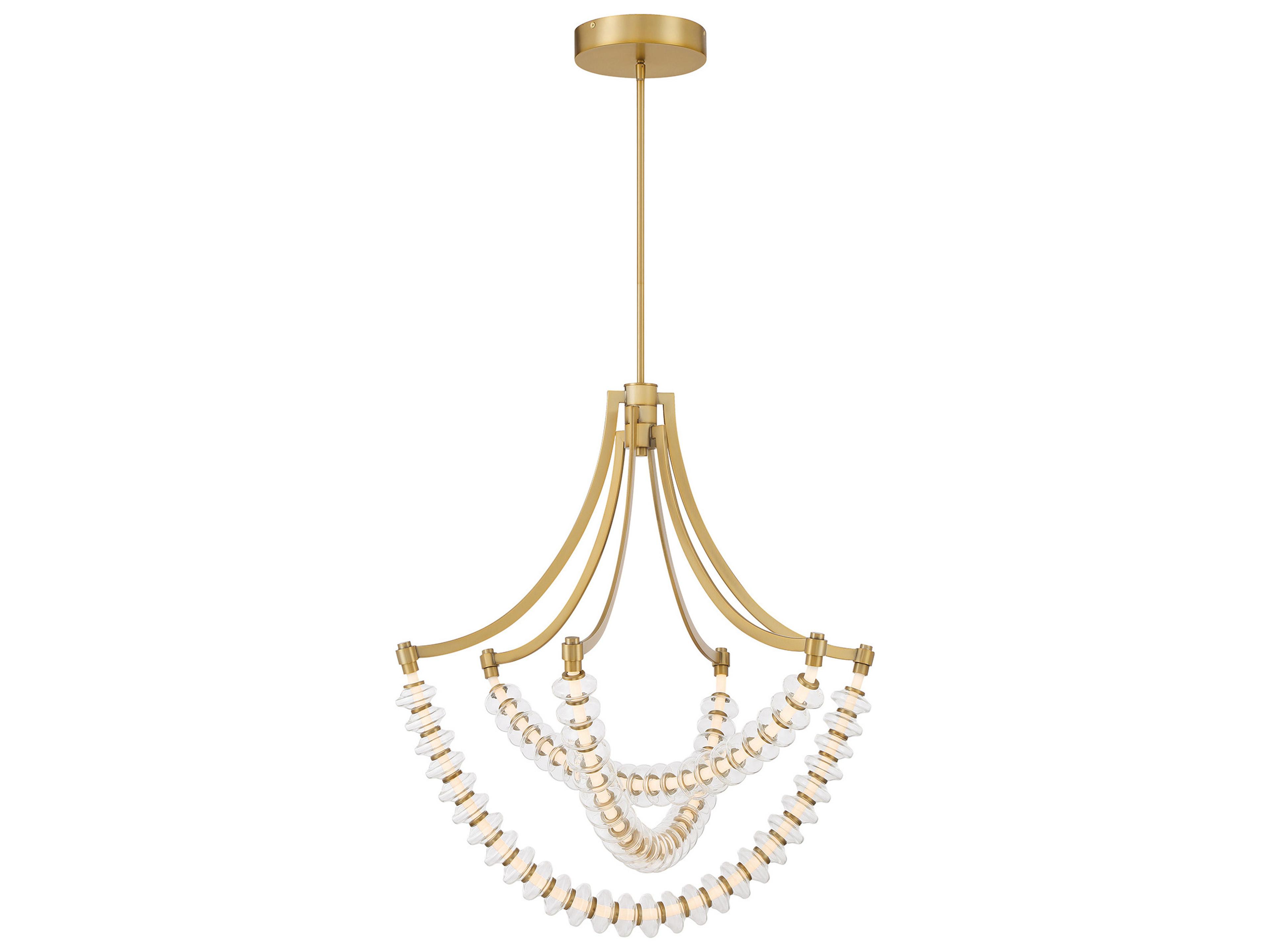 Pearl Legacy Brass Linear Tiered Chandelier
