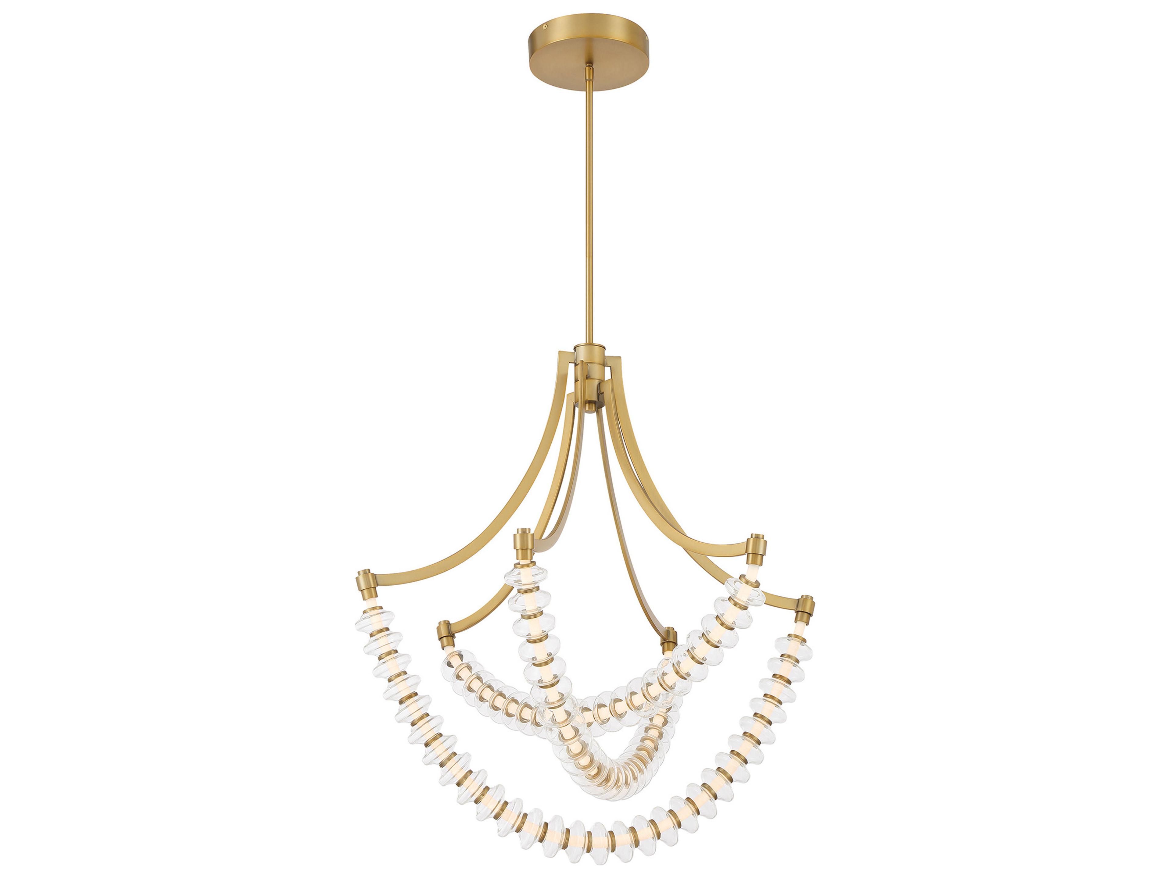 Minka Lavery Pearl Legacy Brass Linear Tiered Chandelier