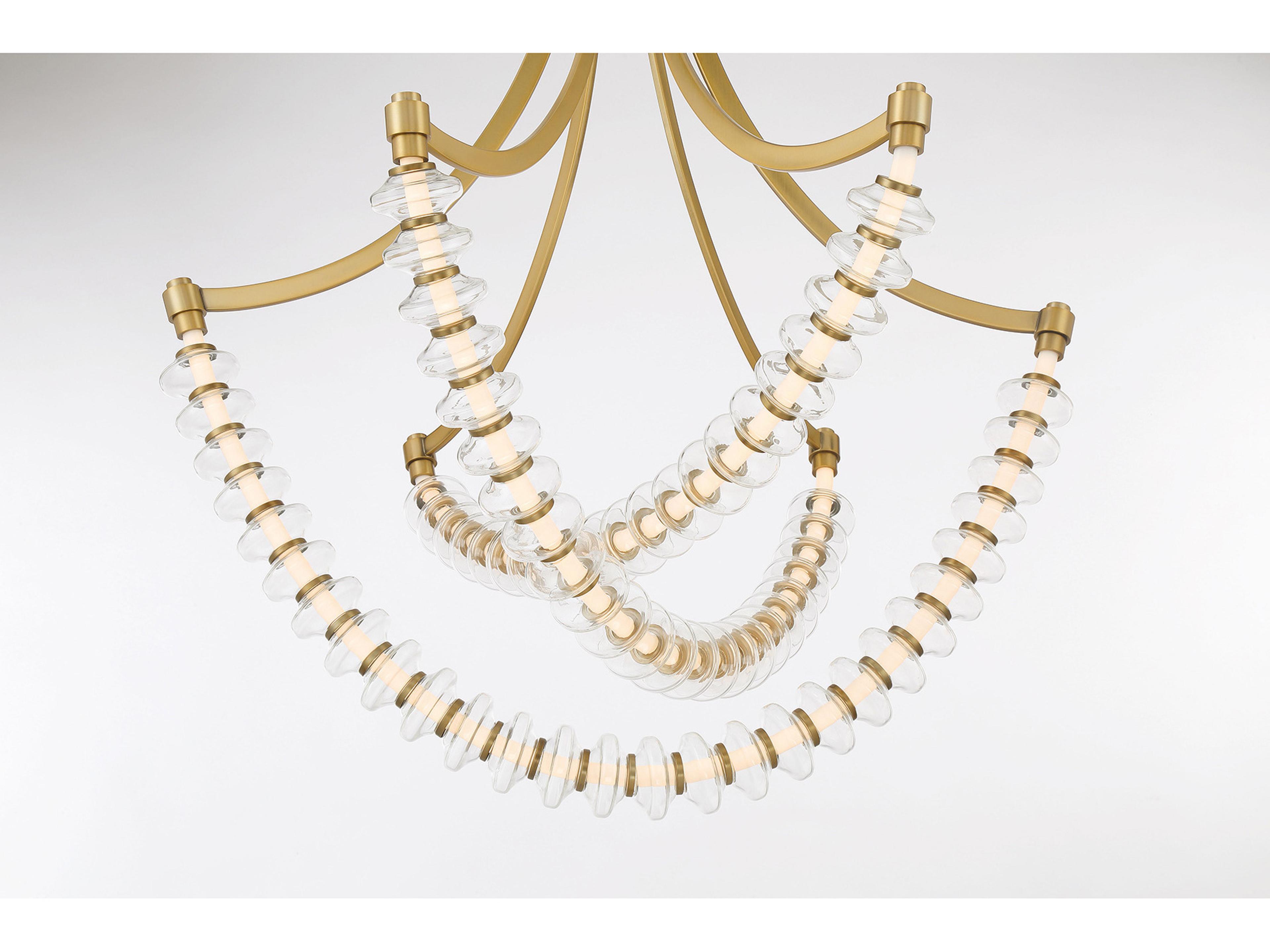 Minka Lavery Pearl Legacy Brass Linear Tiered Chandelier