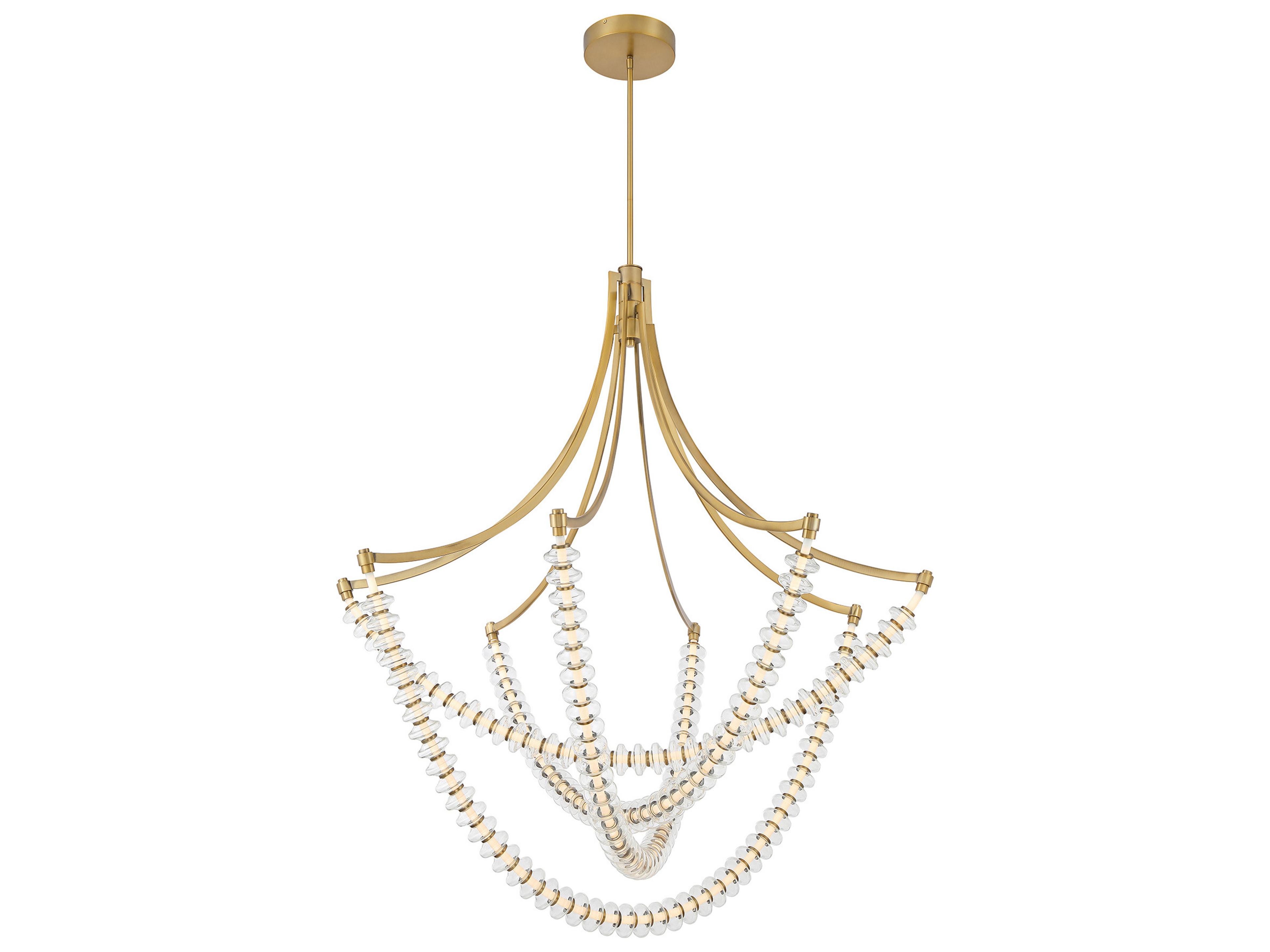 Minka Lavery Pearl Legacy Brass Linear Tiered Chandelier