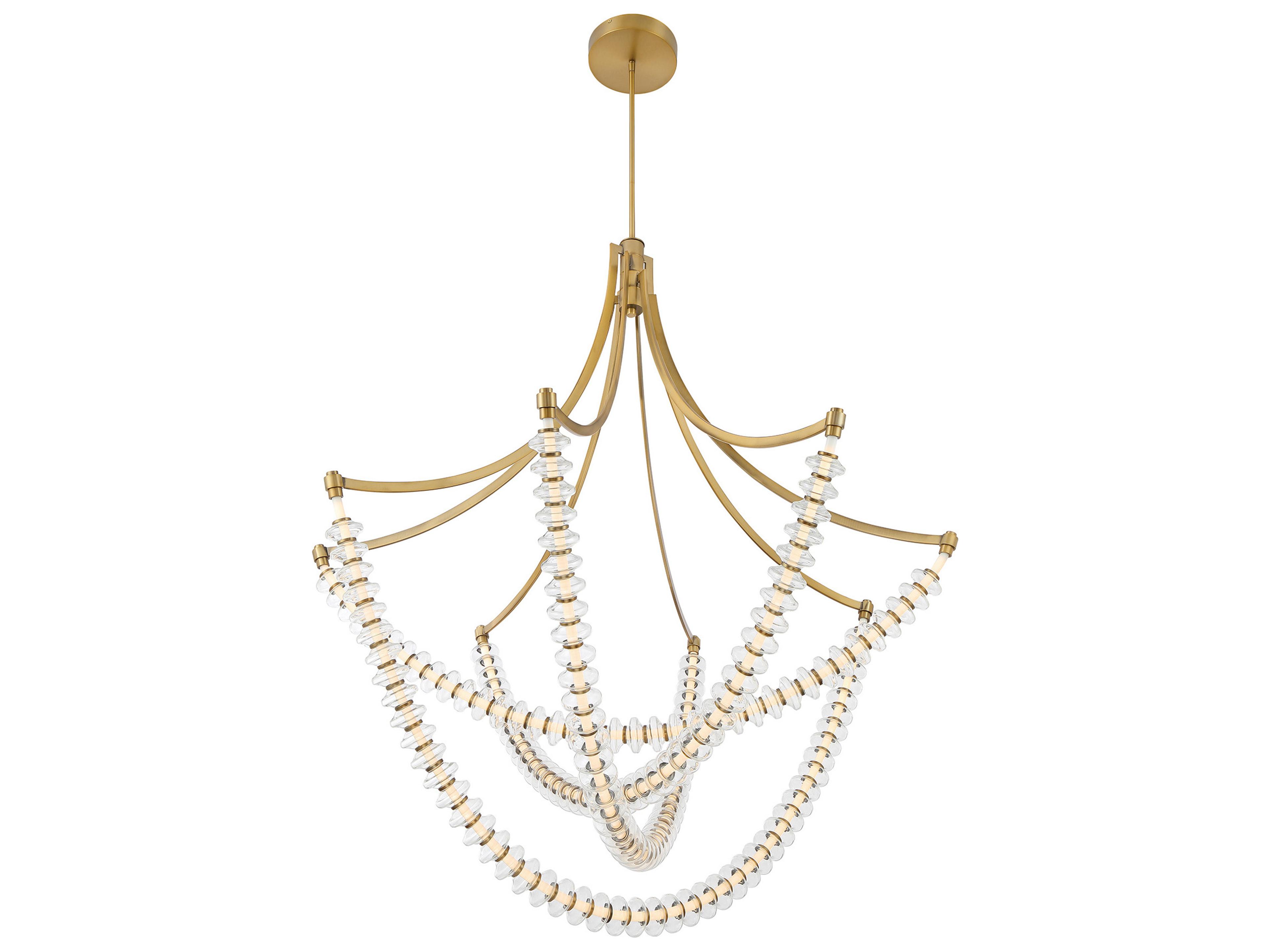 Minka Lavery Pearl Legacy Brass Linear Tiered Chandelier