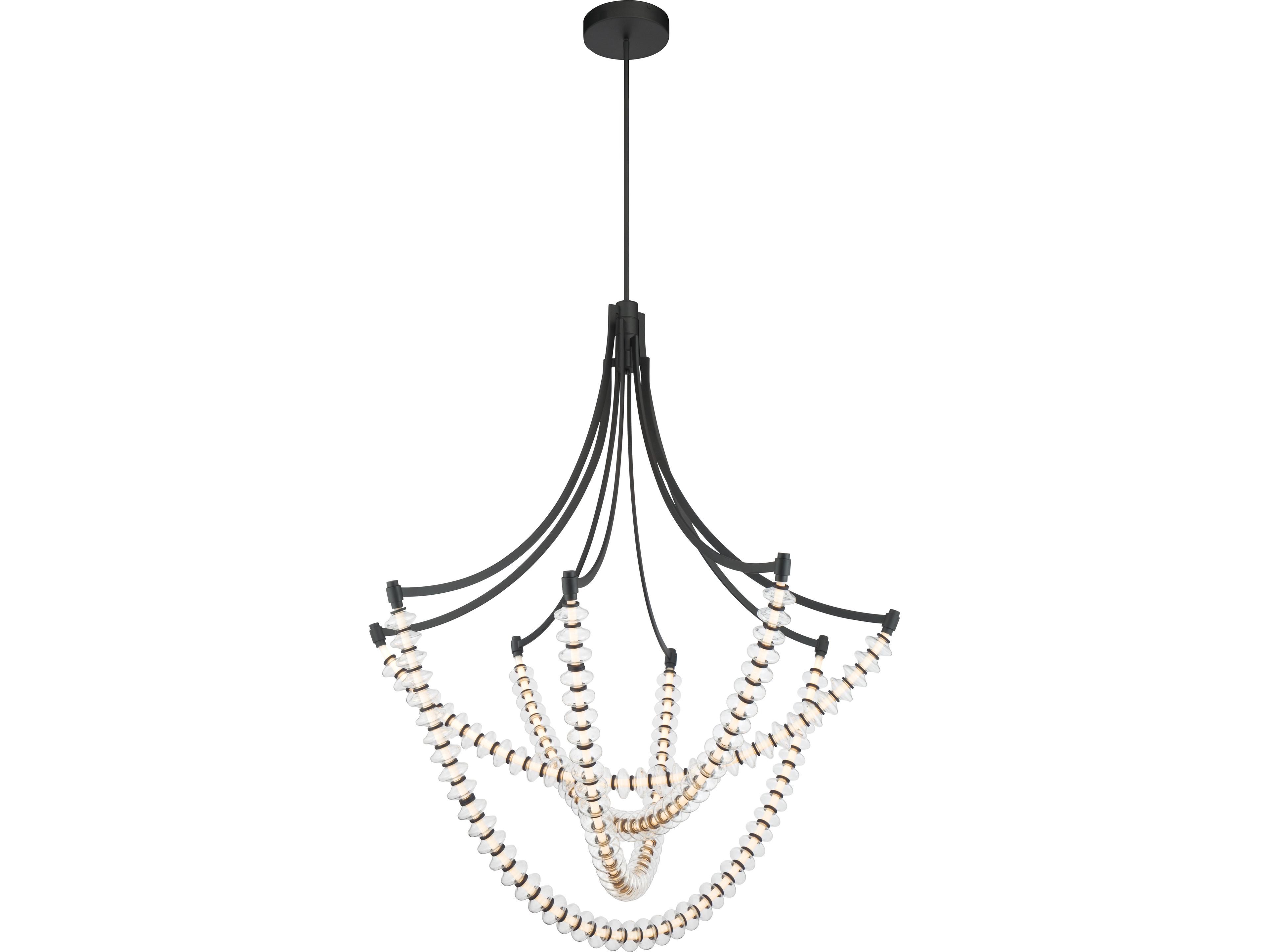 Minka Lavery Pearl Dark Matte Black Linear Chandelier