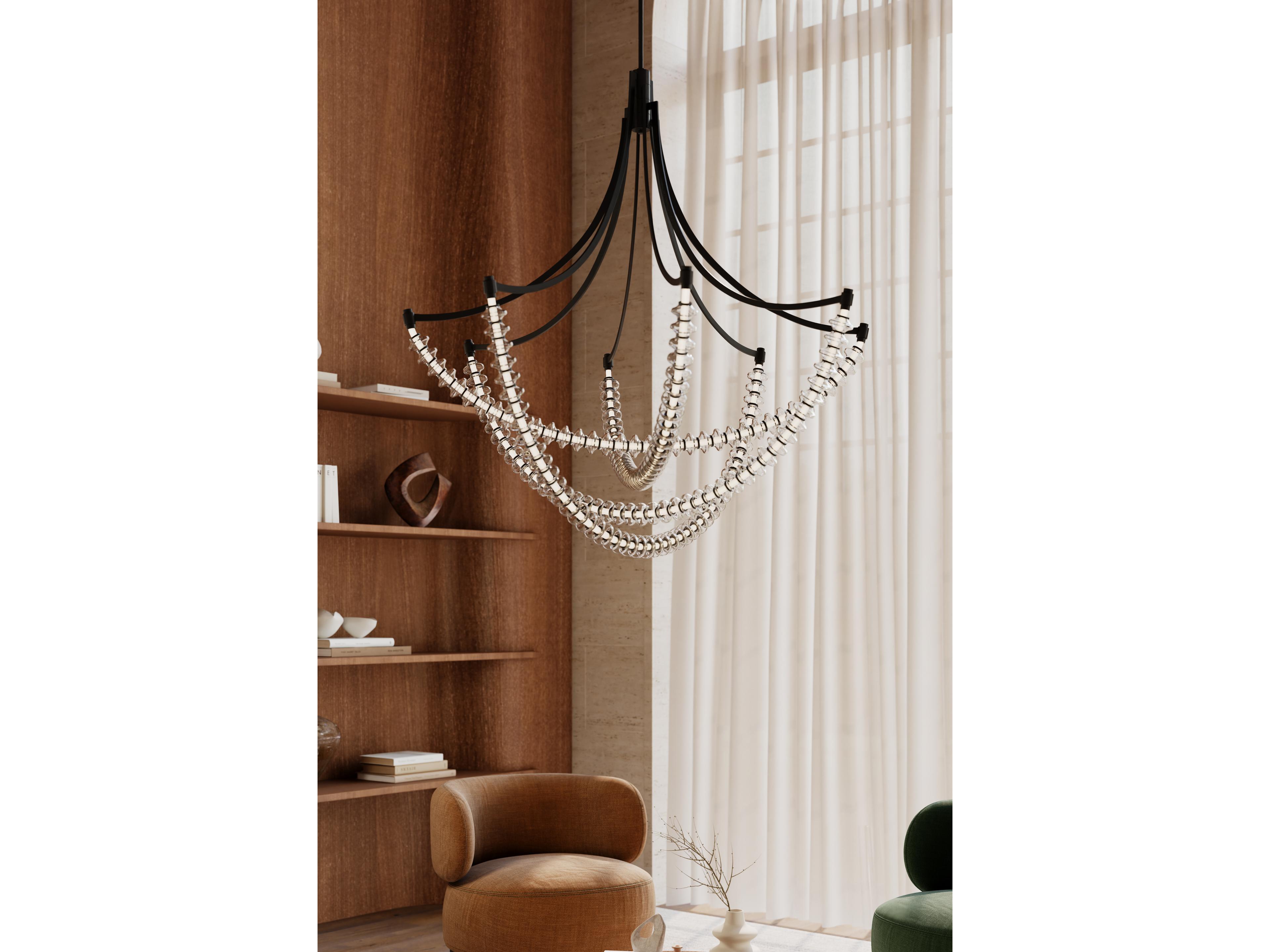 Minka Lavery Pearl Dark Matte Black Linear Chandelier