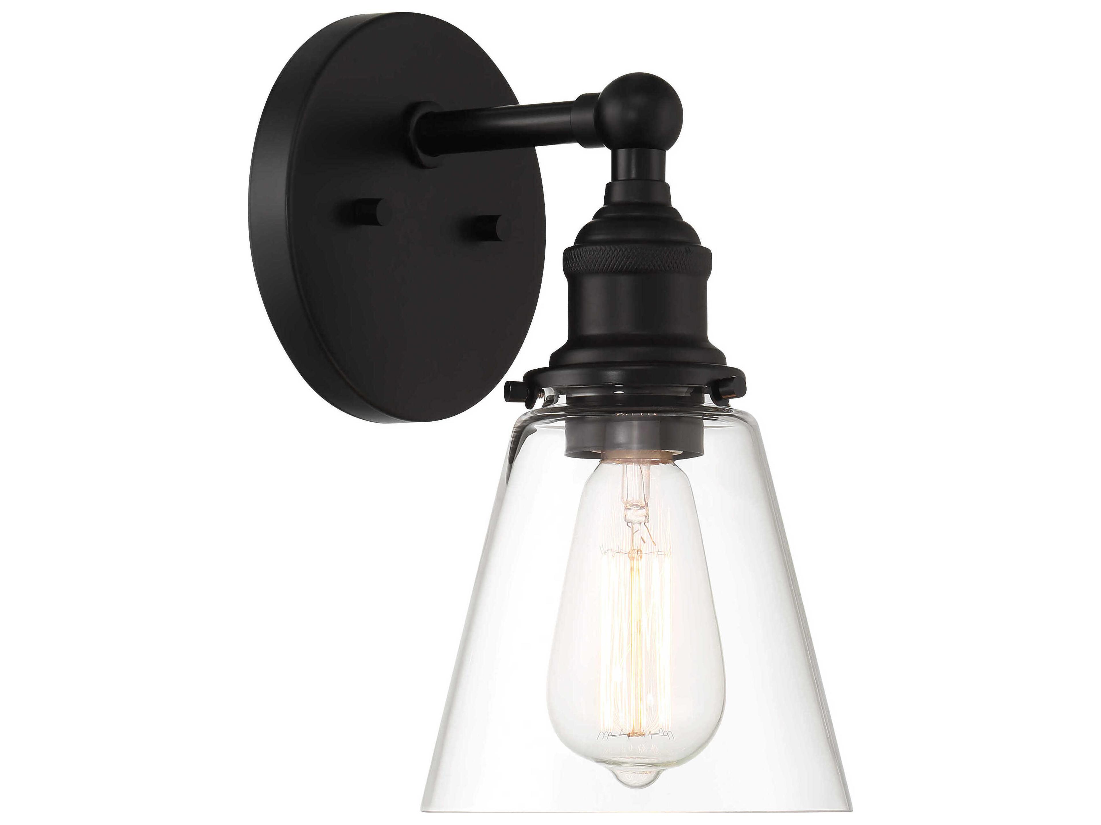 Barwell 1-Light Coal Black Wall Sconce