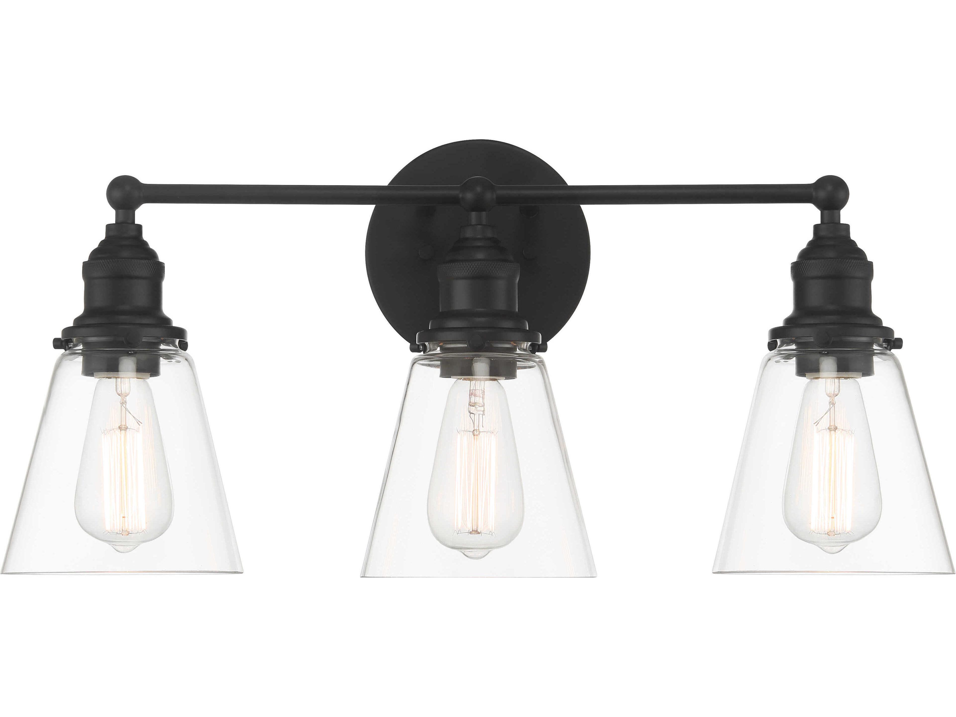 Barwell 3-Light Coal Black Vanity Light